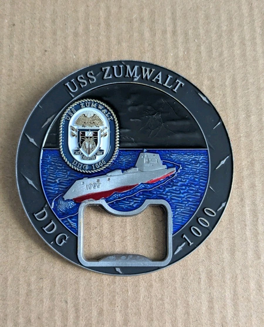 USS Zumwalt DDG 1000 US Navy Destroyer Chiefs Mess Challenge Coin