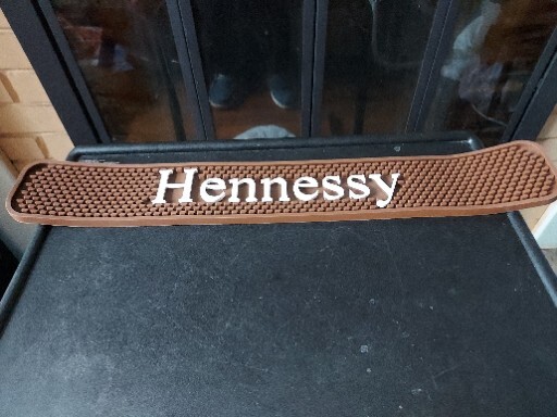 NOS Bar Rail Mat -Hennessey Cognac- Professional Quality Rubber Drain Mat