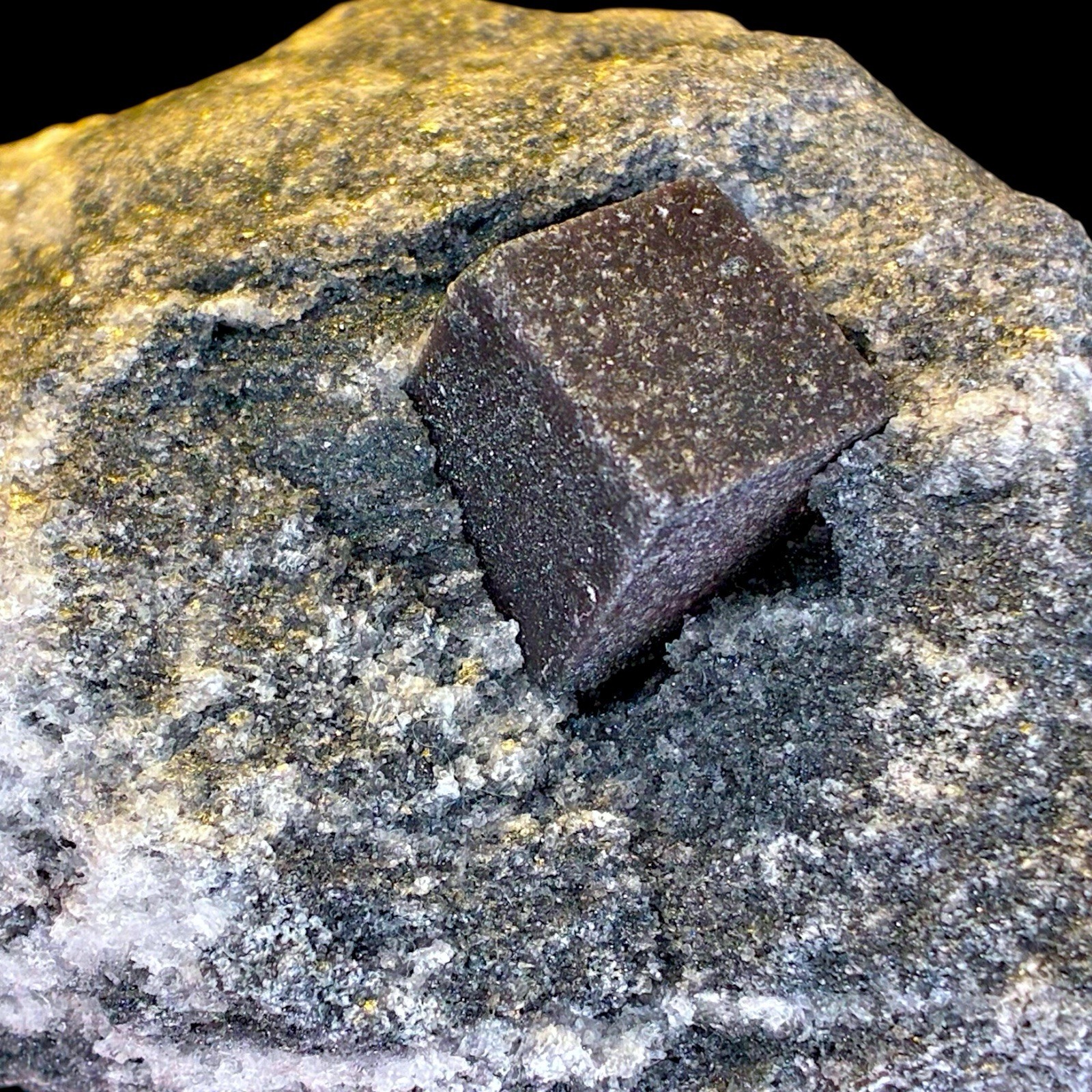 Rare Cubic Fluorite with Hematite on Matrix, Natural Mineral Crystal Specimen
