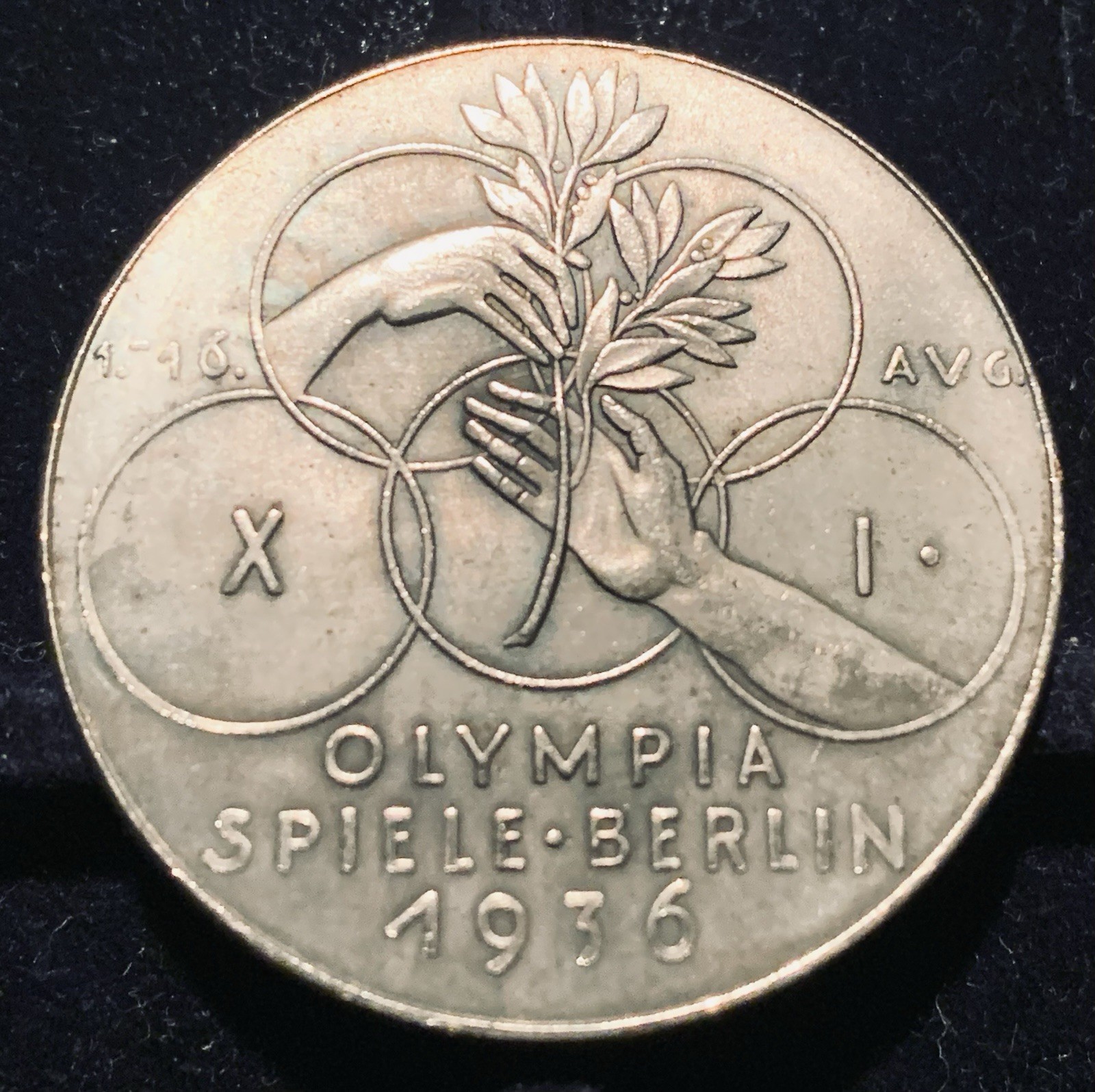 1936 XI. Summer Olympics Berlin Historic New Medal July 23