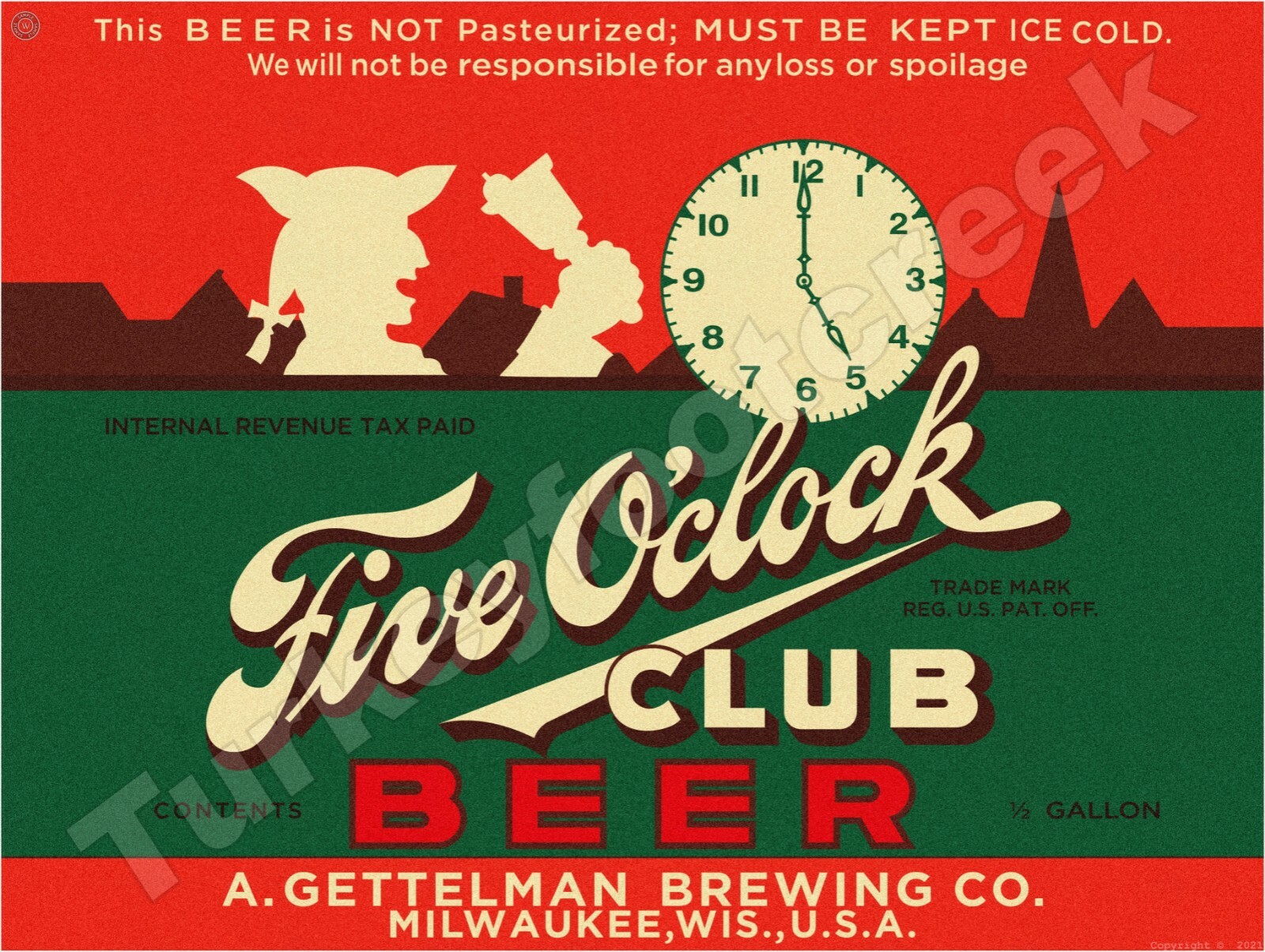 Five O\'Clock Club Beer Label 9\