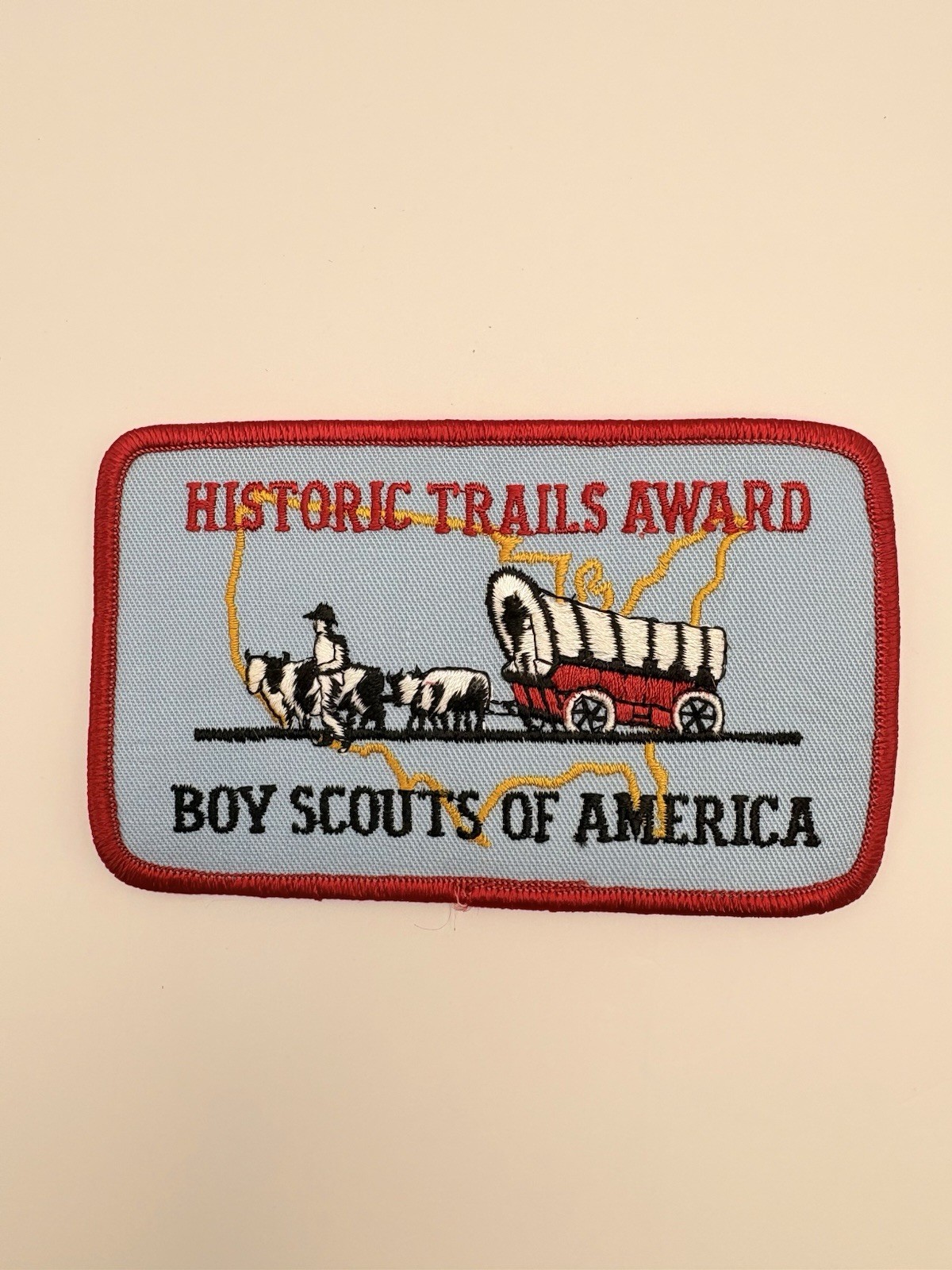 Vintage BSA Historic Trails Award Patch Boy Scouts Covered Wagon Large 5”