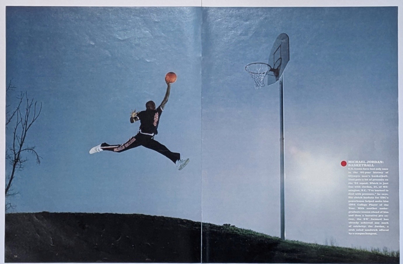 1984 Michael Jordan Jumpman Large Format 2-Page Photo Spread Jacobus Rentmeester