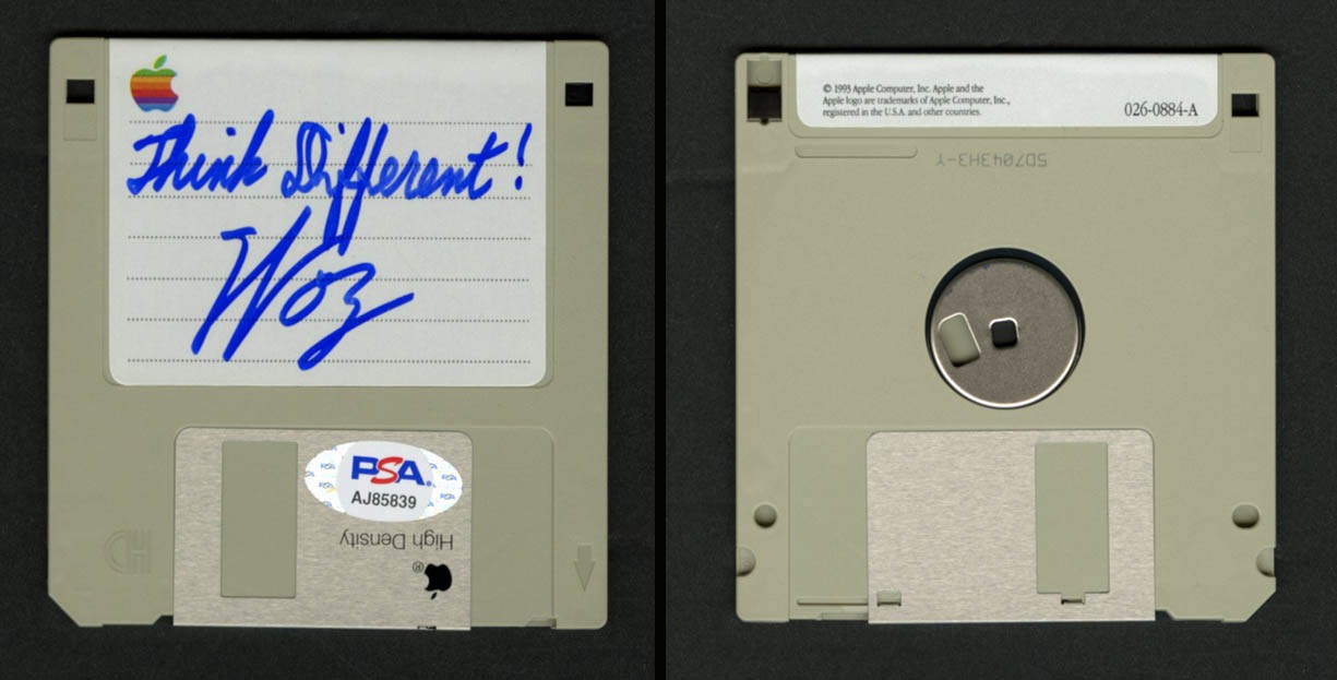 Steve Woz Wozniak SIGNED Apple HD High Density Disk + INSC MAC PSA AUTOGRAPHED