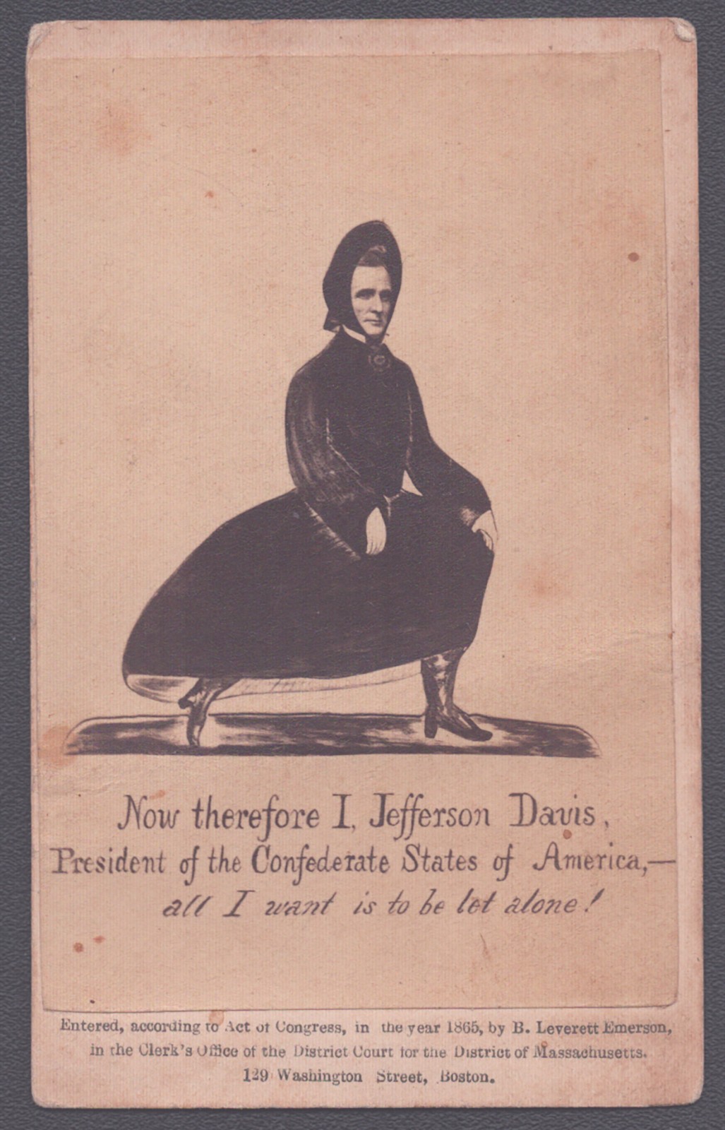 JEFFERSON DAVIS (CONFEDERATE STATES OF AMERICA) - PHOTOGRAPH UNSIGNED