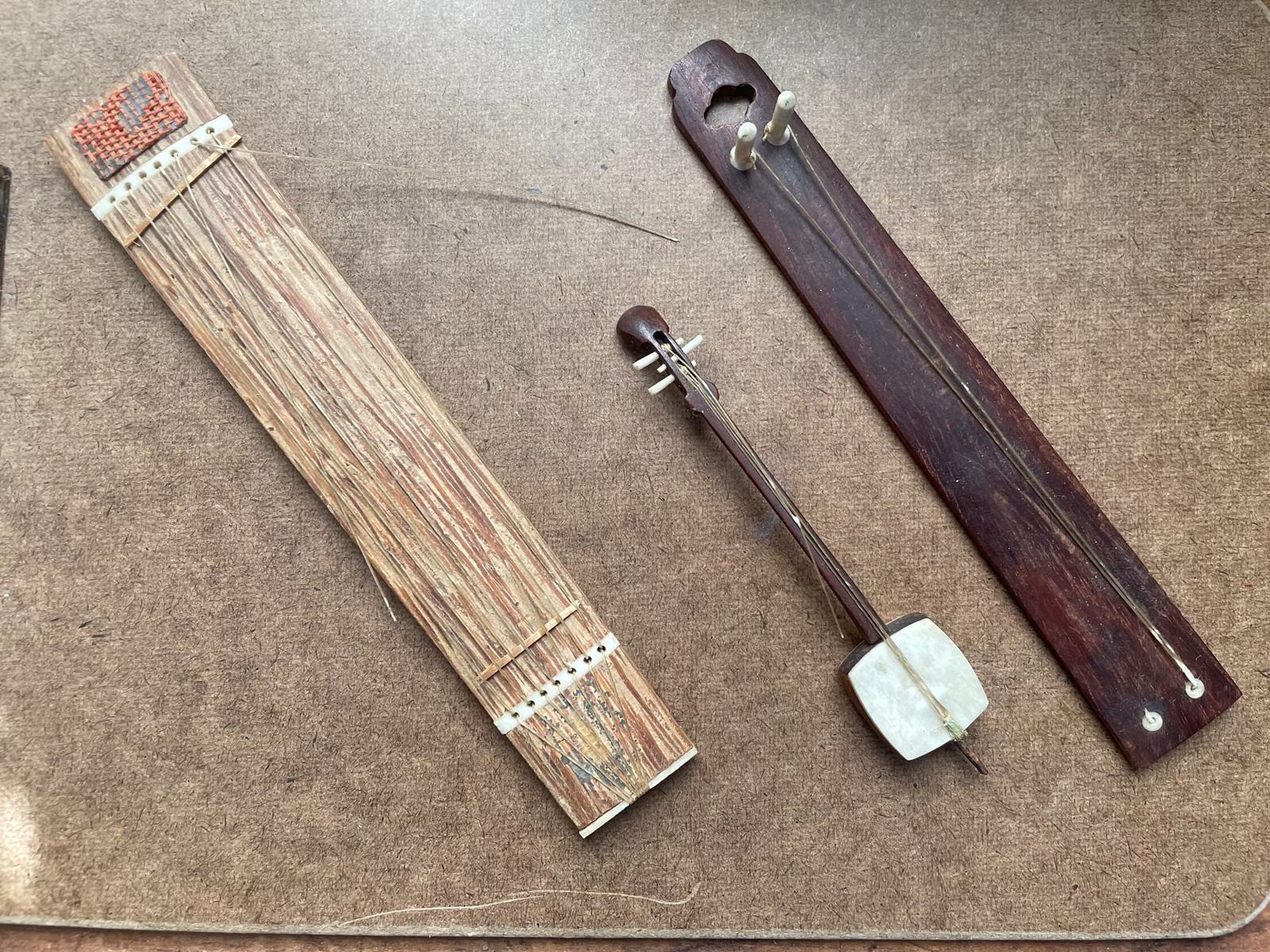 Vintage Japanese Miniature Sankyoku Instrument Set – Koto, Shamisen & Kokyū