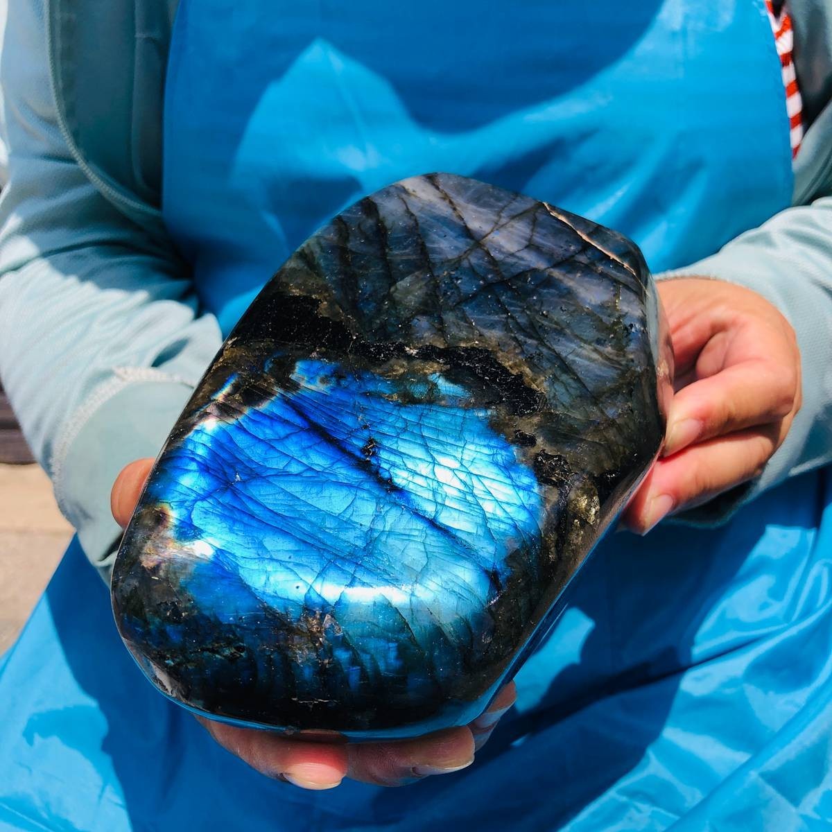 4.4 LB Natural Polished Labradorite Freeform Specimen Iridescent Flash decor