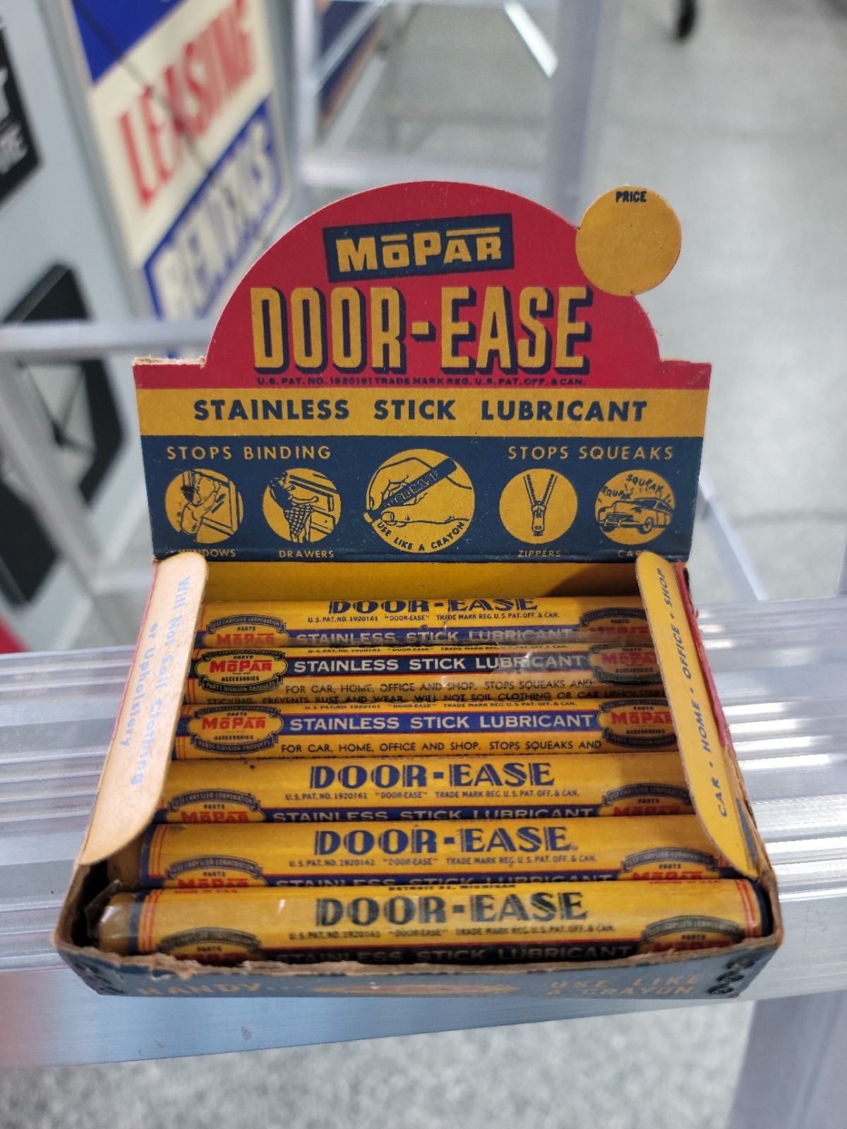 Vintage MOPAR Chrysler Door Ease Stainless Stick Lubricant FULL BOX 