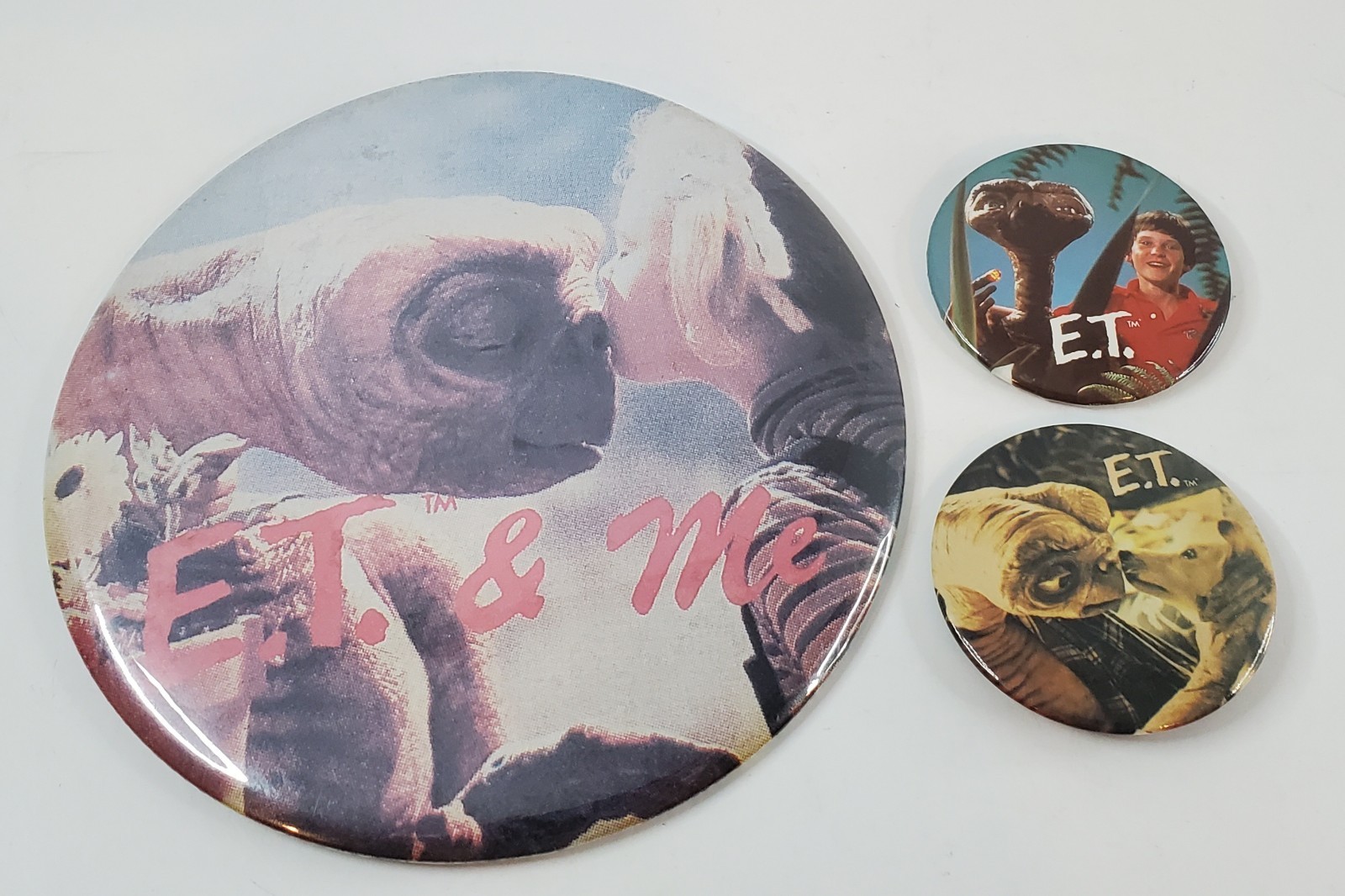Vintage 1980s E. T. Movie Pinback Button Pin Lot of 3