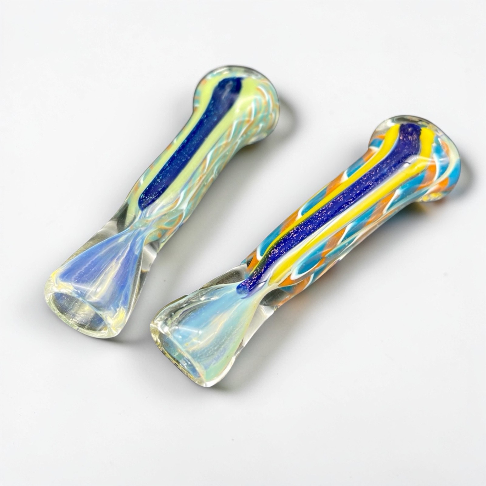 4 Pack Glass Chillum Tobacco Pipes Mystery Set Hand Blown One Hitter Pipes