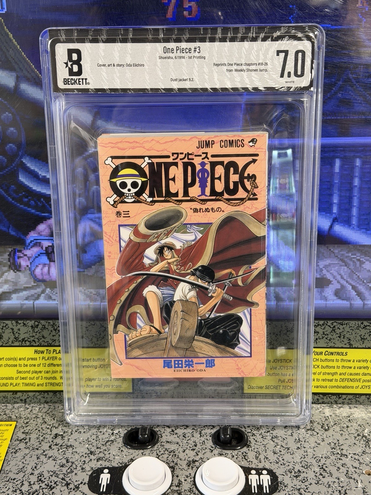 2002 One Piece Vol. 3 1st Printing Japanese Manga Shonen Jump BGS 7.0 Jacket 9.2
