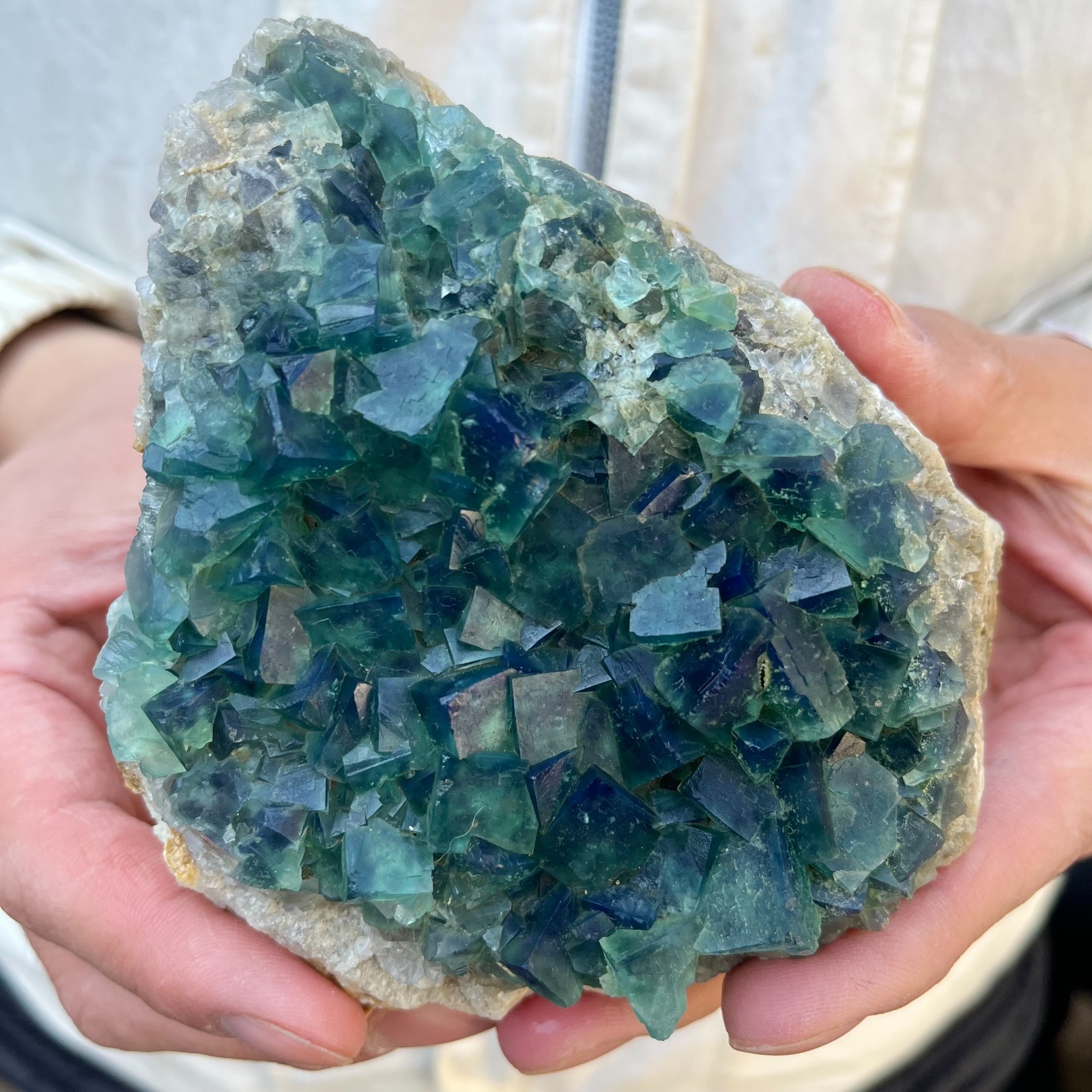 1.3lb Natural cubic green fluorite crystal clusters rough specimen Madagascar