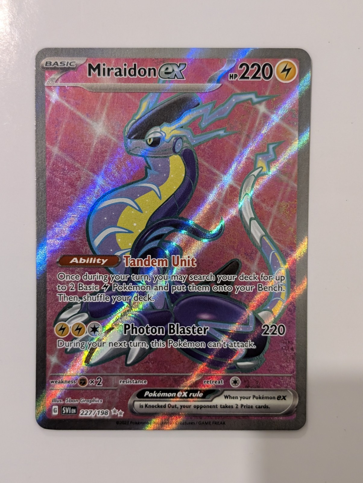 Miraidon ex Holo Ultra Rare Scarlet & Violet Base Set 227/198 NM