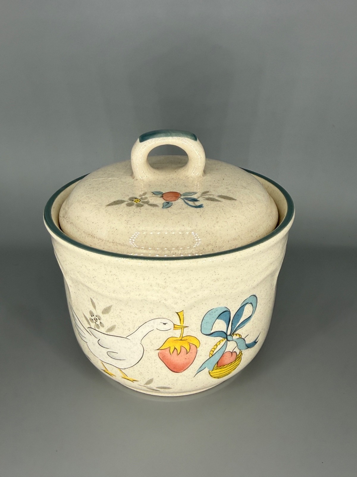 Vintage International China Marmalade Goose Sugar Bowl Lid Stoneware Japan 8868