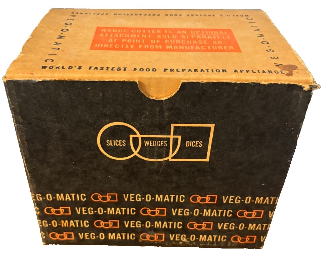 Vintage 1960s Veg-O-Matic Food Preparer Slicer Dicer Original Box Manual Popeil