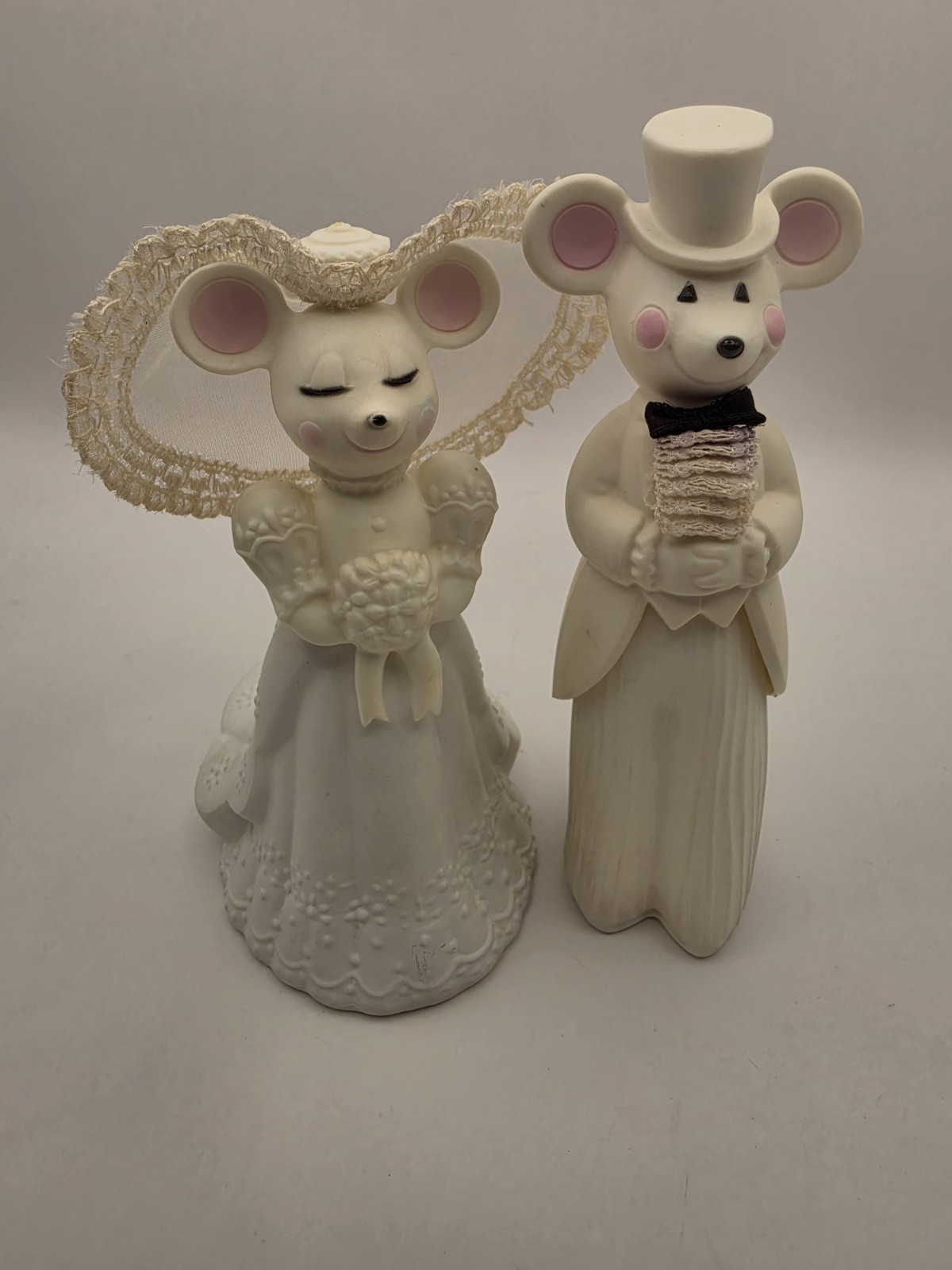 Vintage Mouse Bride & Groom Church Mice Avon Bottle Newlywed Love Lace Couple