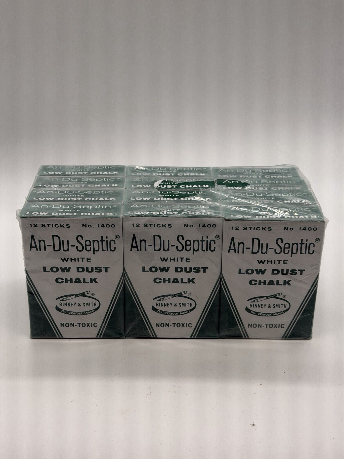 Vintage Binney & Smith An-Du-Septic White Chalk No 1400 Low Dust 12 Boxes - Case