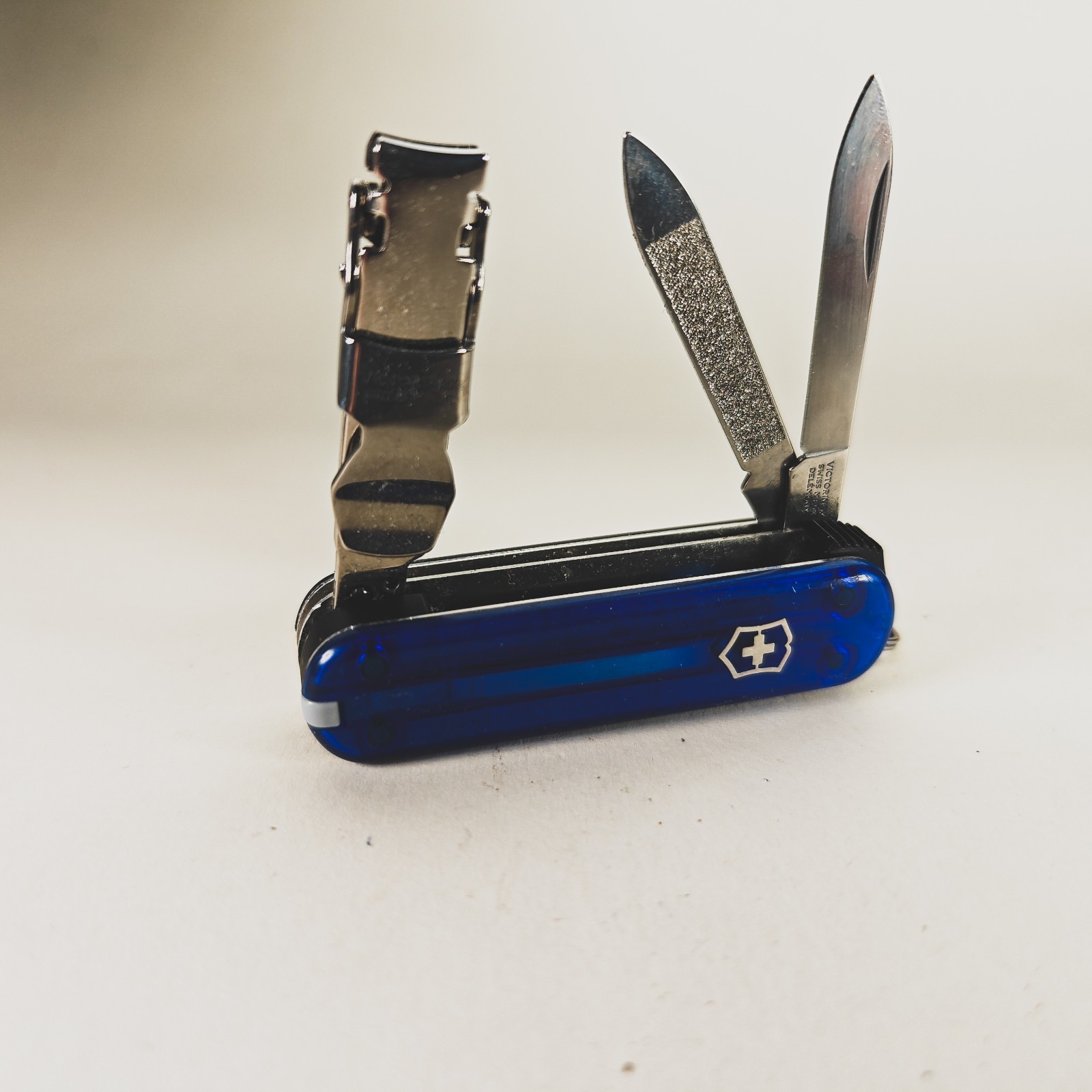 Victorinox Nail Clip 580 Swiss Army Knife Transparent Blue 65mm