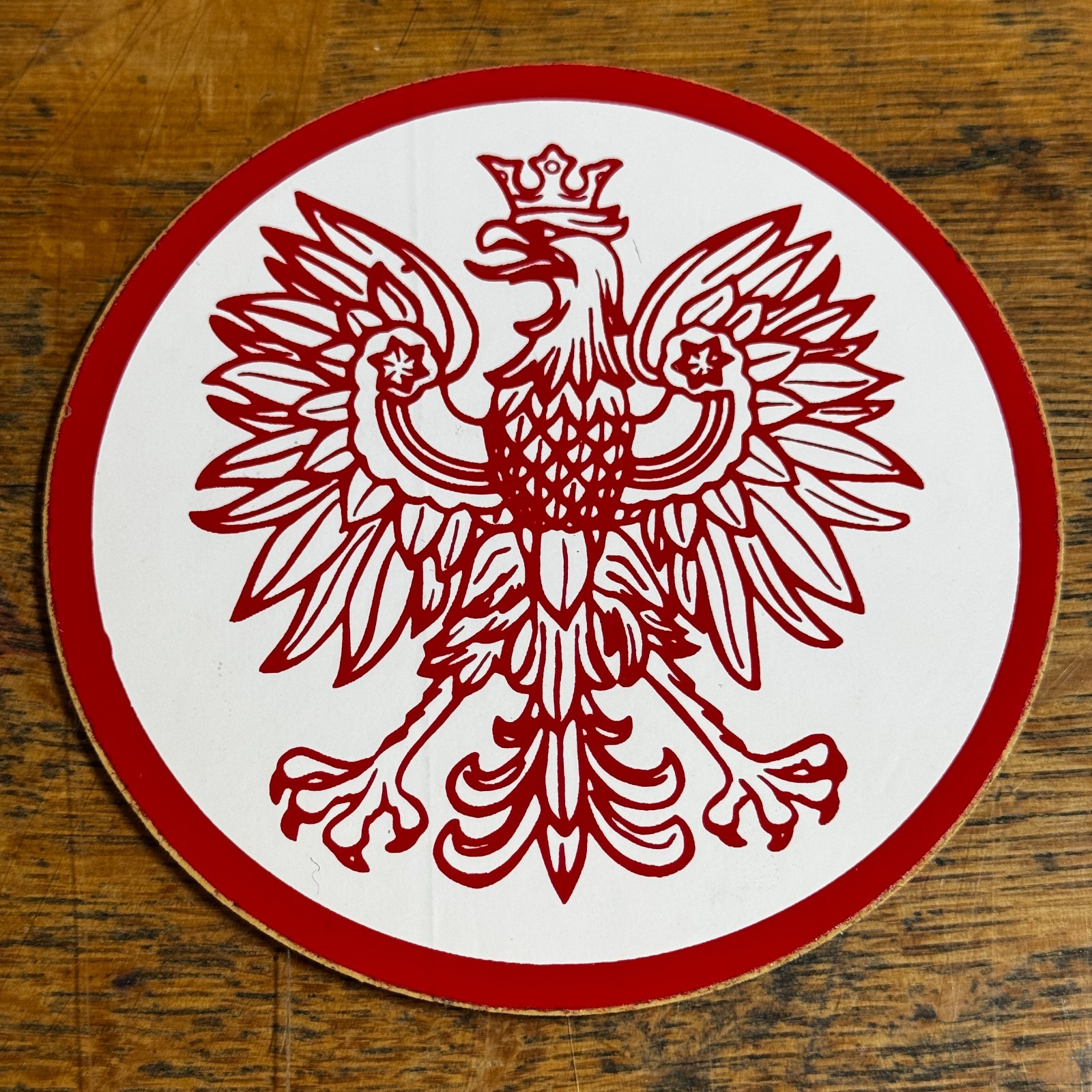 Vintage Polish Eagle Crest Vinyl Decal Sticker NOS
