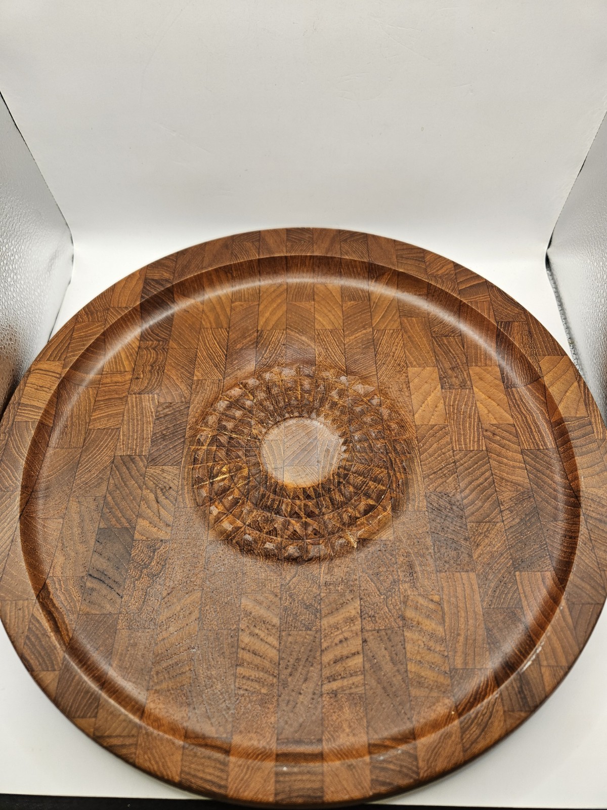 Vintage 1960s Digsmed Denmark 011 Teak Sunburst Serving Platter Danish Modern