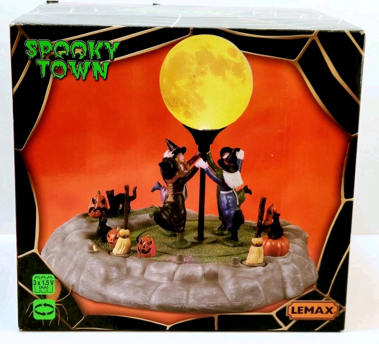 Lemax Spooky Town Dancing in the Moonlight Animated Lighting Halloween Village 