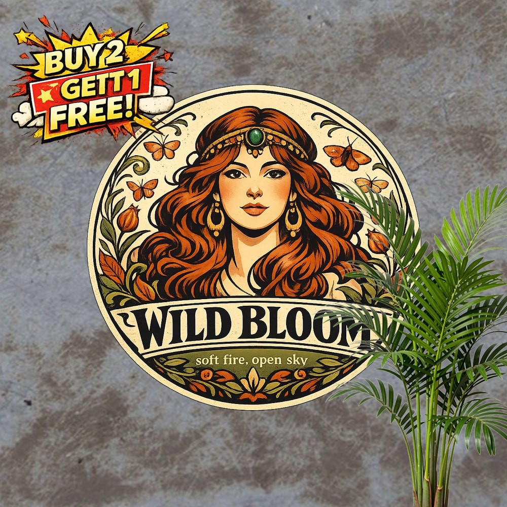 Glamorous Redhead Portrait Round Metal Sign Wall Art Decor Plaque 8x8