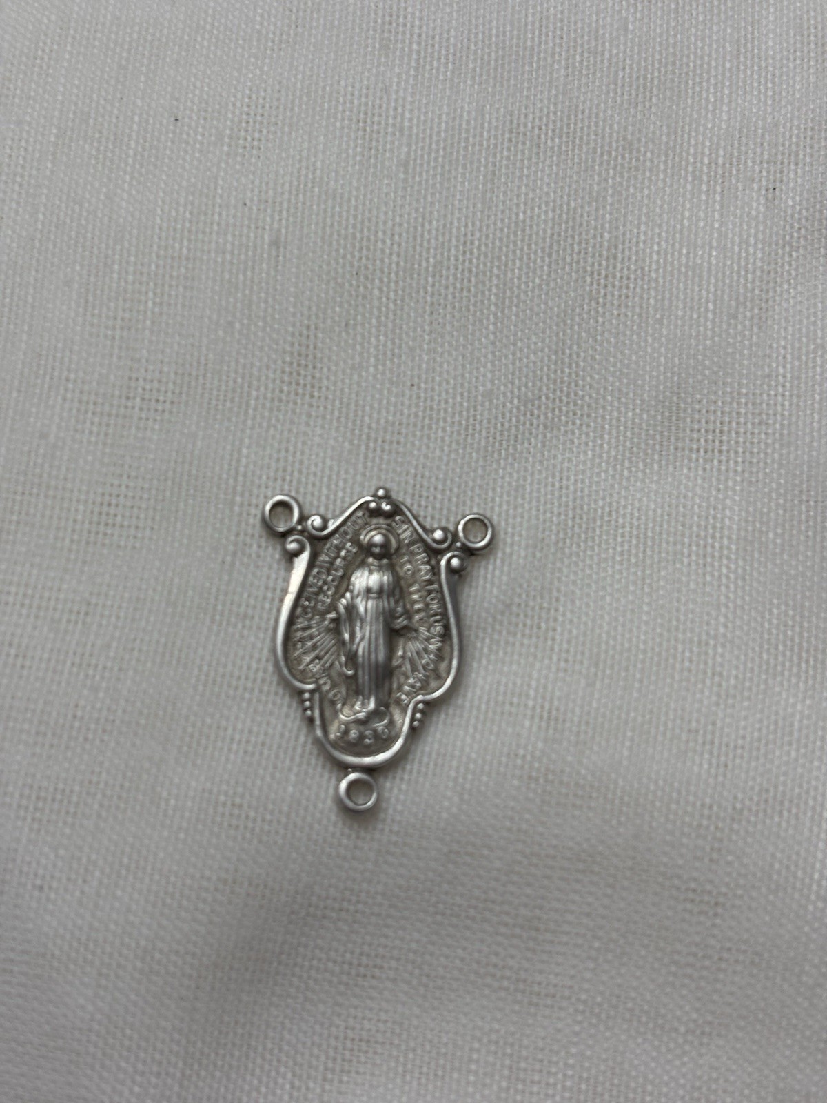 Sterling Silver Vintage Rosary Centerpiece