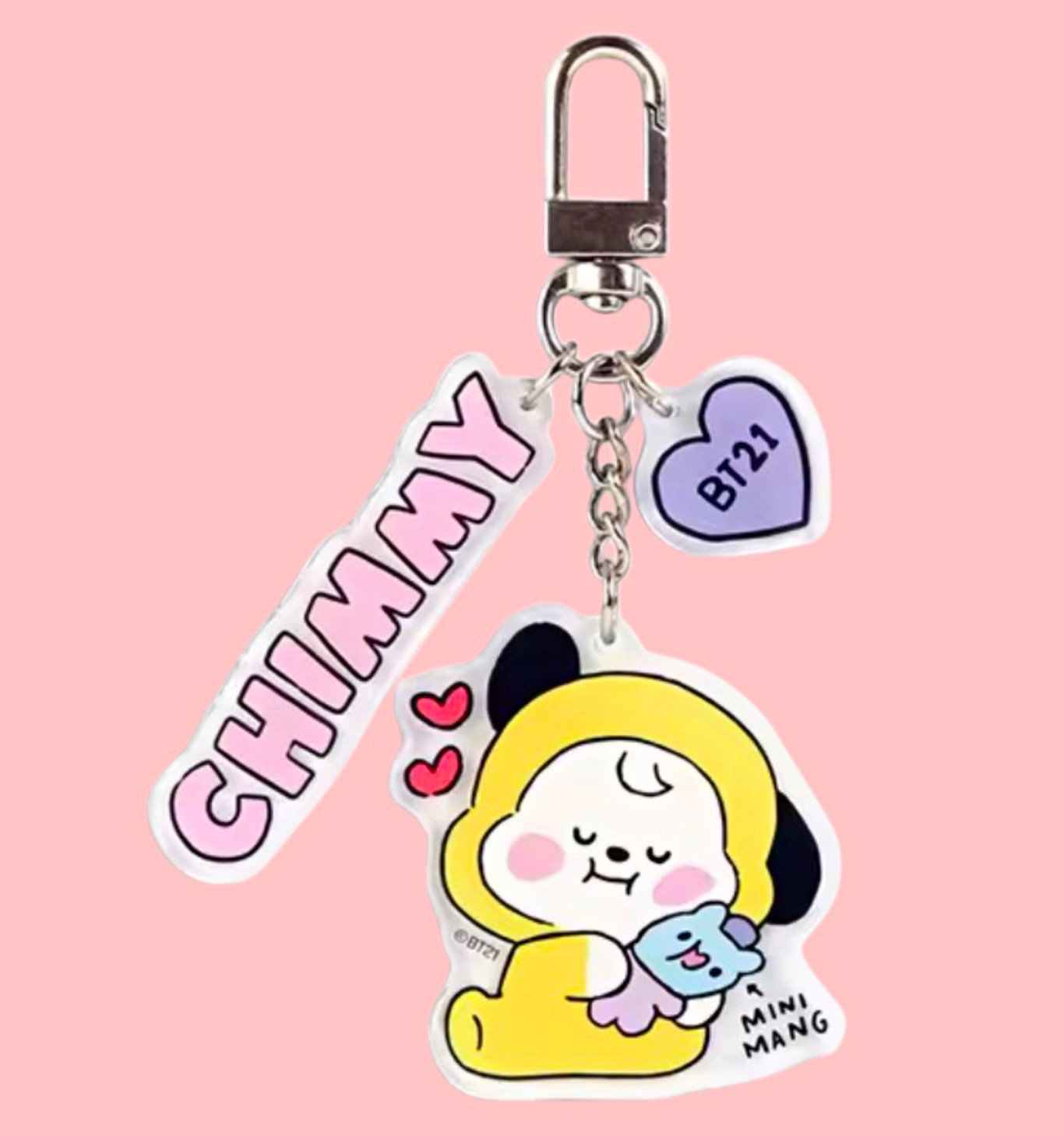 BT21 Chimmy Keychain Keychain Carabiner Heart Multicolor