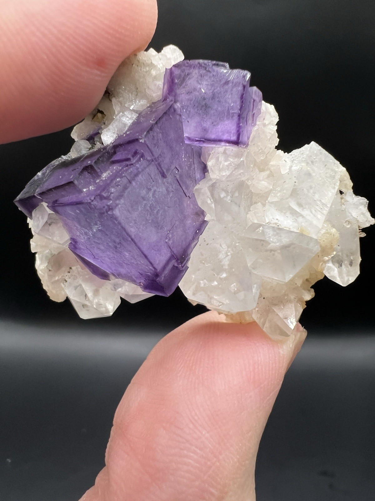Yaogangxian Mine Purple Zoned Fluorite with Quartz - 10111