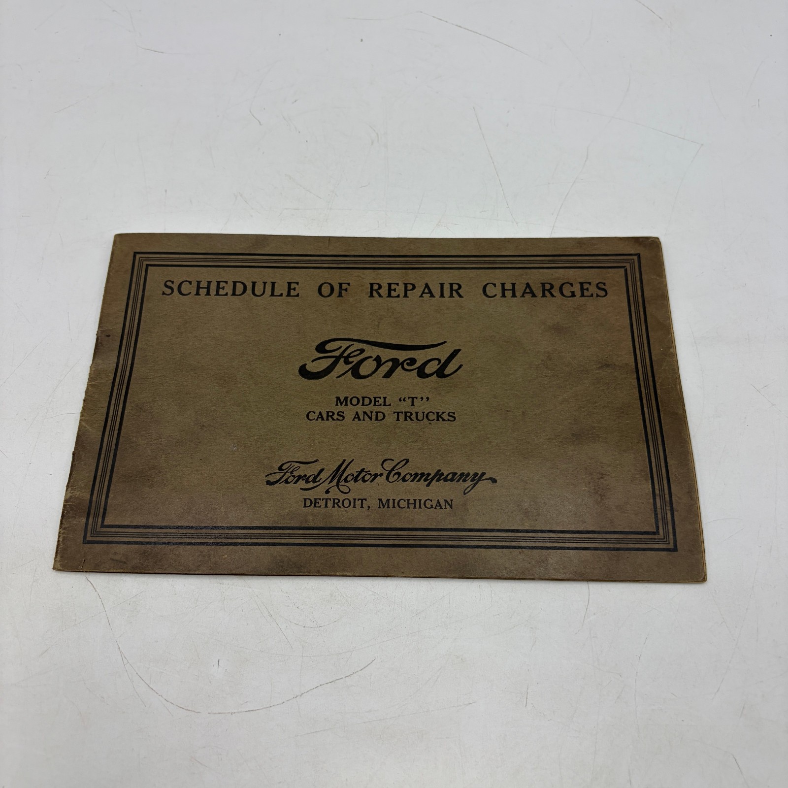 Ford Motor Company Schedule Of Repair Charges  Model T - Circa 1920