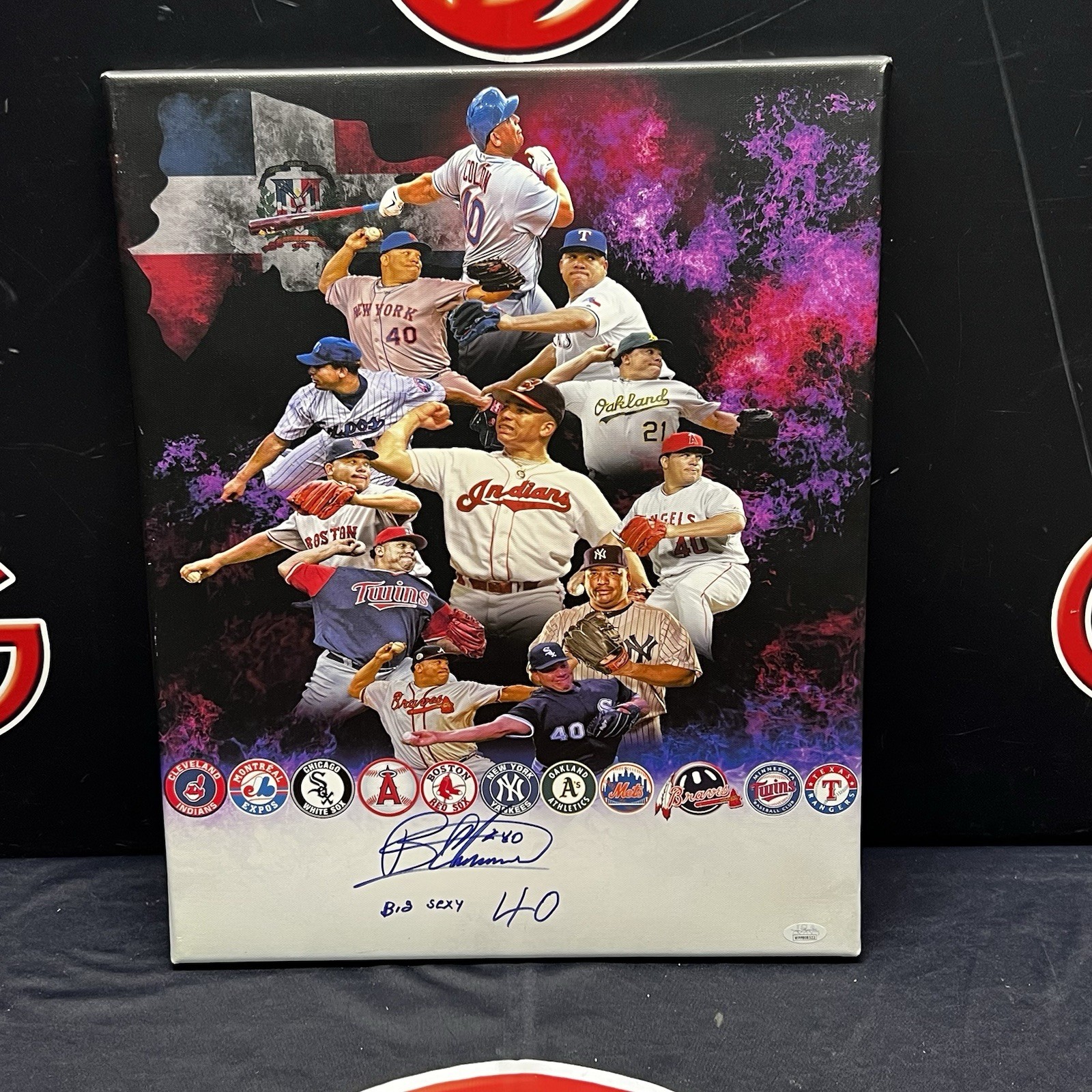 Bartolo Colon Autographed 16x20 Canvas Signed & Inscribed JSA Mets Yankees 