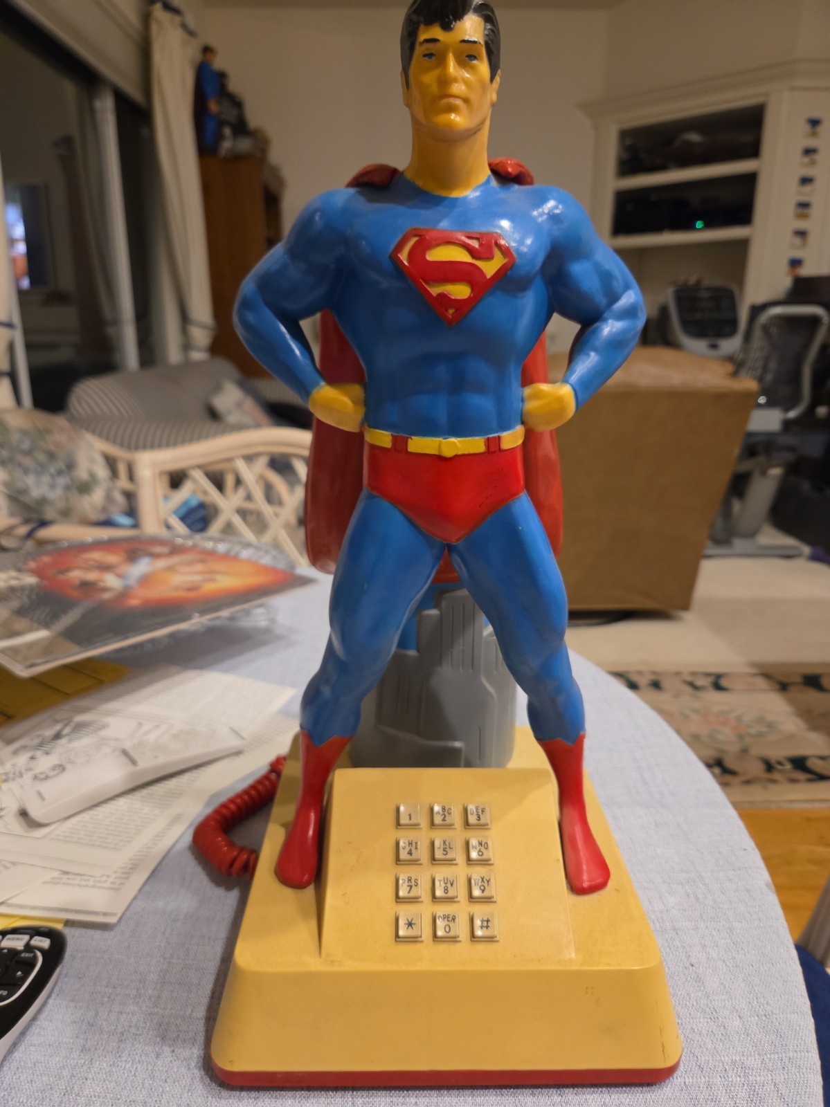 RARE WORKING VINTAGE 1979 DC COMICS INC. SUMPERMAN TELEPHONE 18 INCHES TALL RARE