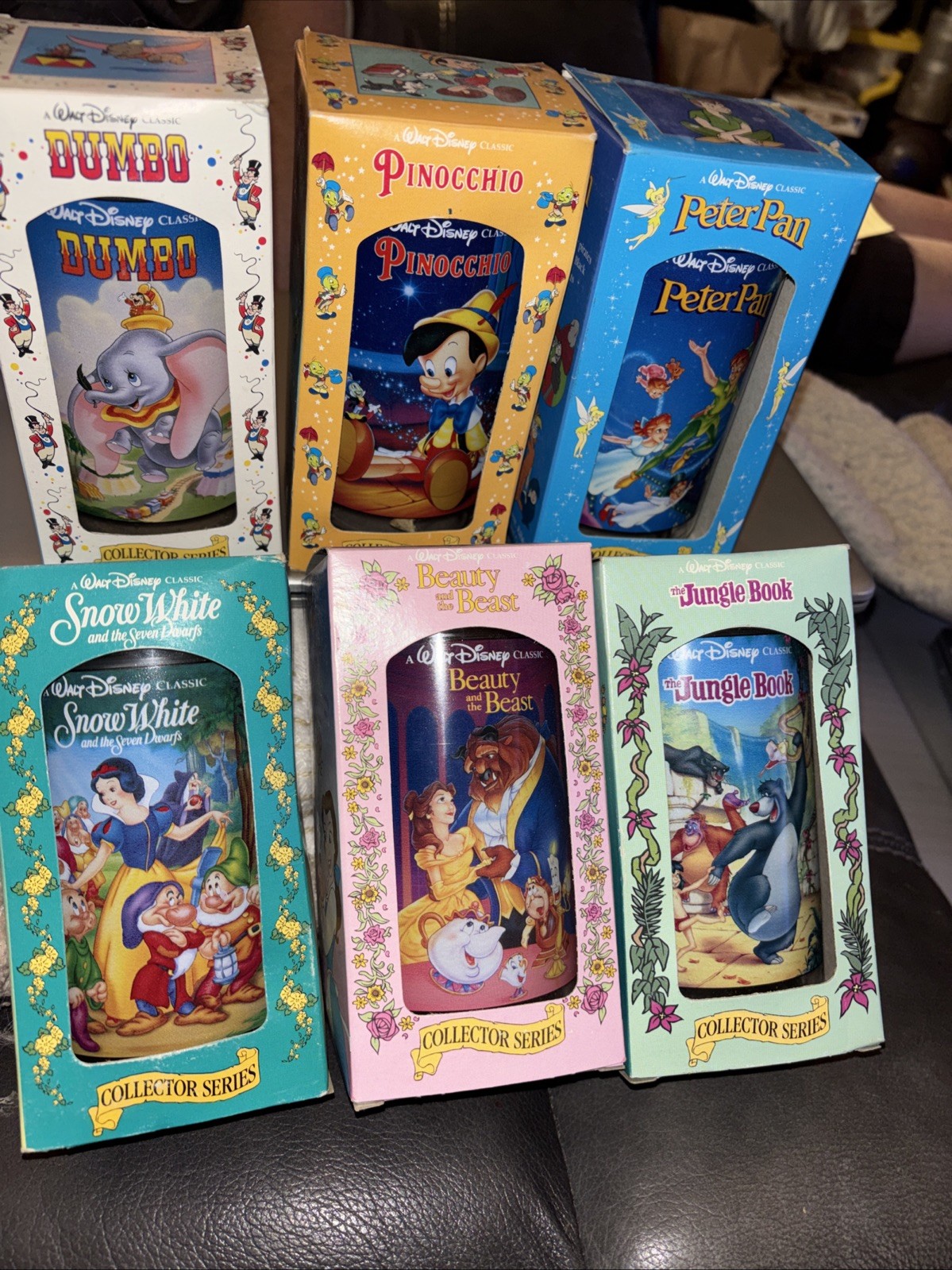 Vintage 1994 Walt Disney Collector Series Cups Glasses Burger King Lot of 6 NIB