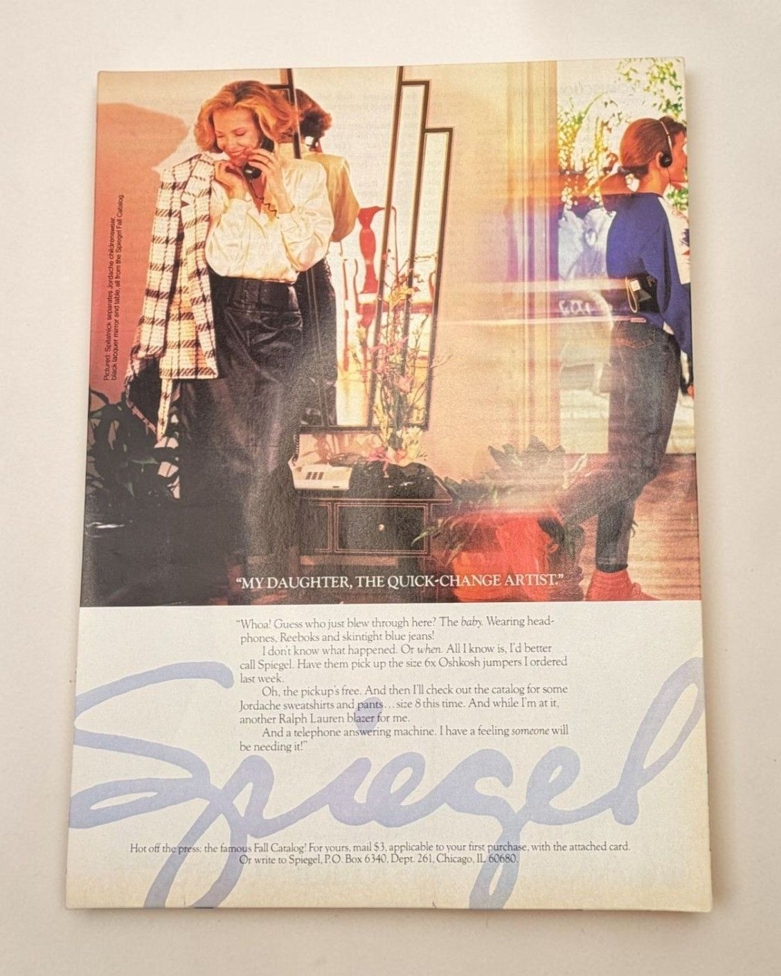 Spiegel Fall Catalog Vintage Print Ad 1980s Retro Fashion Chicago IL