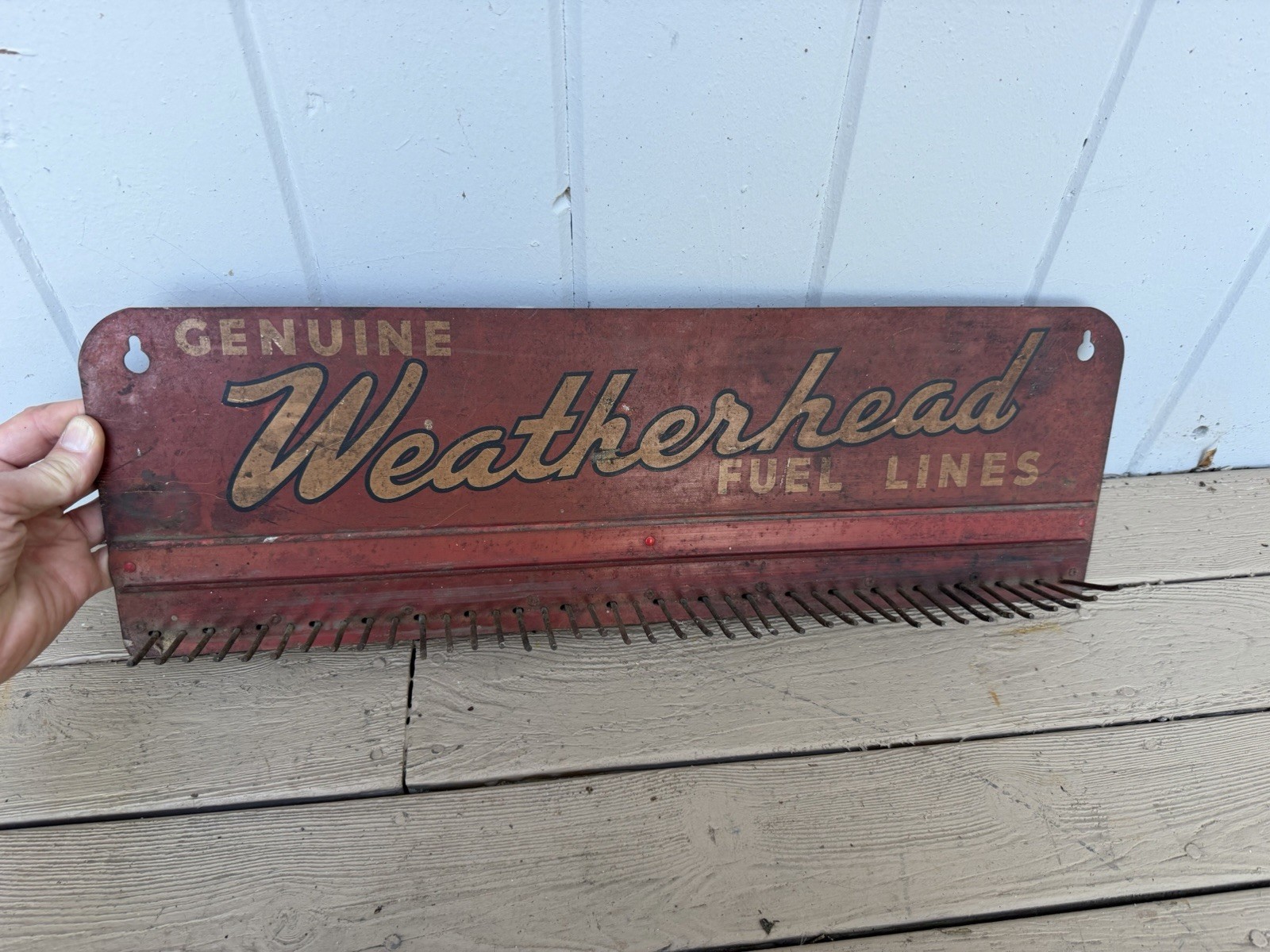 Vintage 1940s Weatherhead Fuel Lines Metal Display Rack Sign Gas Oil Station