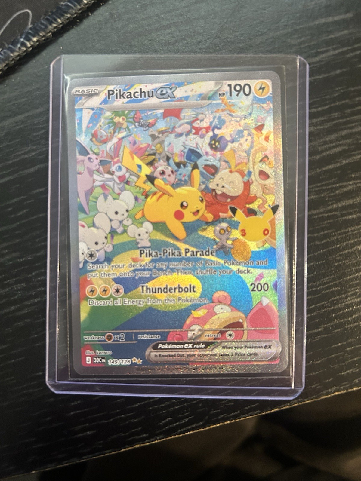 2026 Pokemon 30th Celebration Pikachu EX 149/128 SIR Full Art Holo