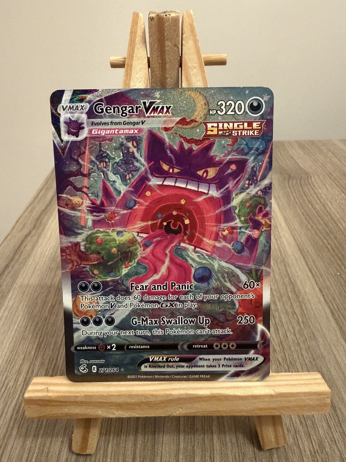 Pokémon TCG Gengar VMAX 271/264 Fusion Strike Secret Rare Alt Art Holo EN