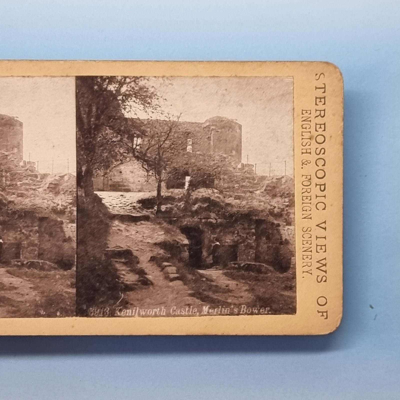 Kenilworth Stereoview 3D C1895 Warwickshire Merlins Bower Medieval Ruins