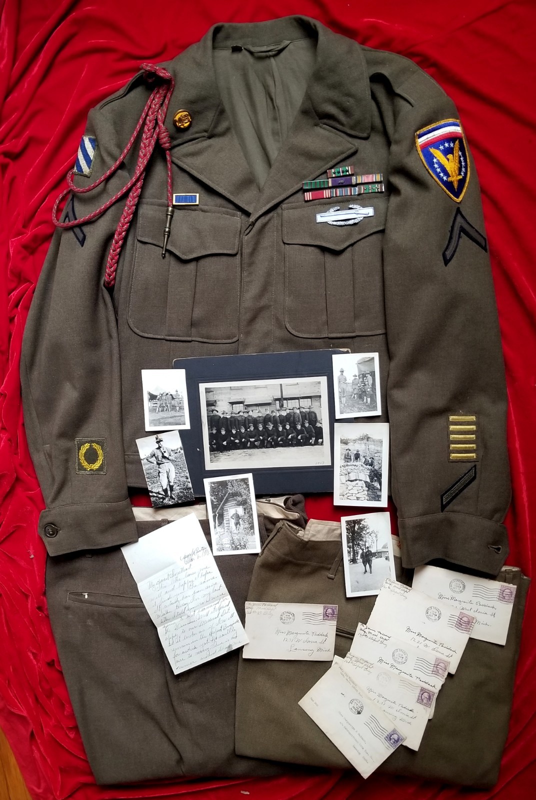 WWI & WWII 3rd Infantry Division War Veteran Uniform Jacket Photos Letters LOT