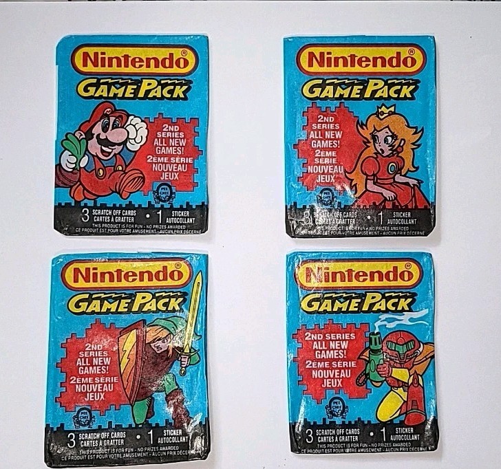 1989 O-PEE-CHEE OPC NINTENDO Game Pack RARE SERIES 2 WRAPPERS ( SET OF ALL 4) 