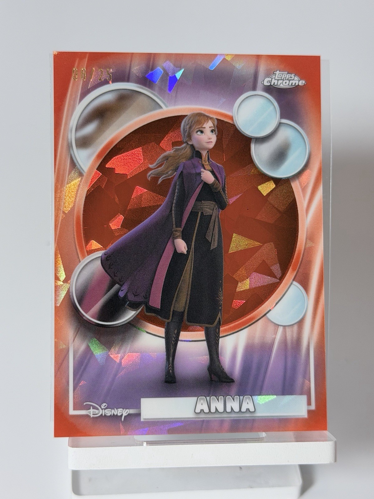 2026 Topps Chrome Sapphire Disney Anna Orange Refractor /25 Frozen