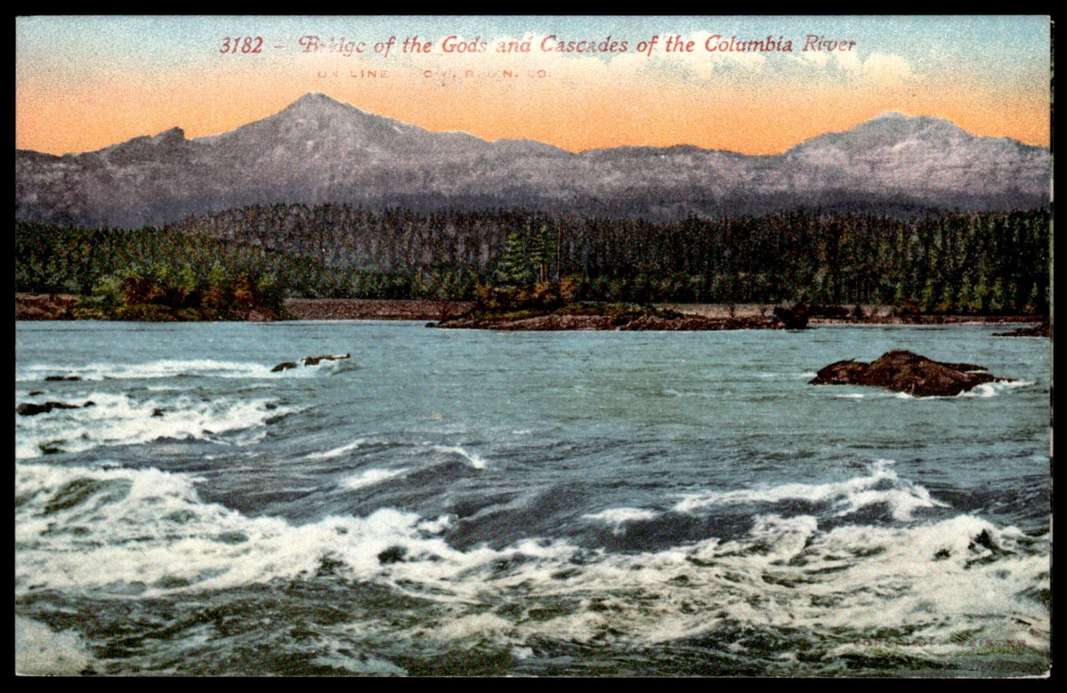 Columbia River Gorge Bridge of Gods Cascades Postcard c1910 Oregon Washington