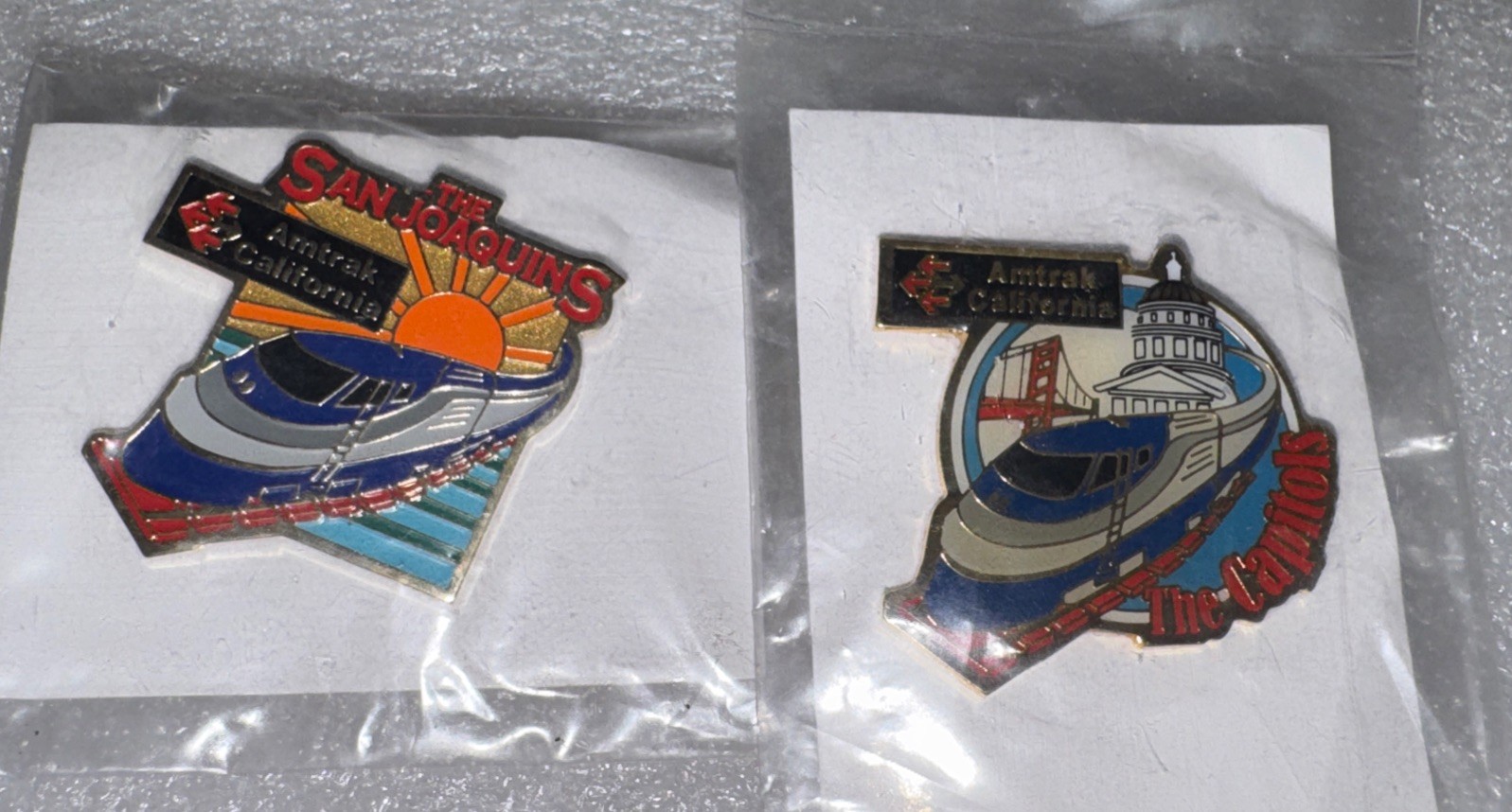 2- Amtrak California “The San Joaquin’s” & The Capitols”Collector Lapel Hat Pins