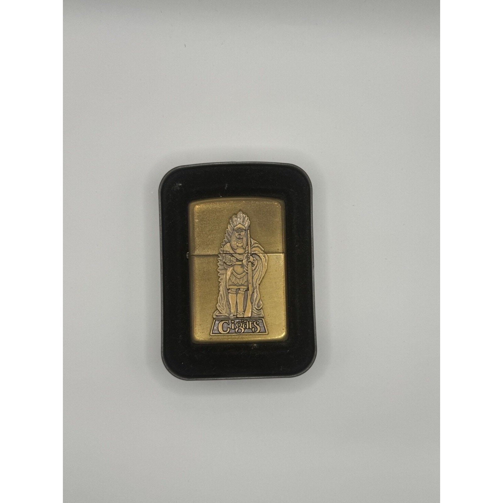 1996 Barrett Smythe Cigar Store Indian Solid Brass Zippo Lighter New In Box Rare