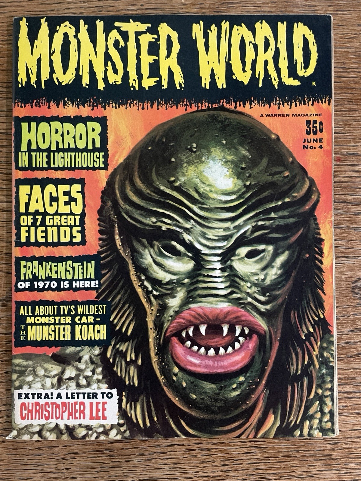 Warren Publishing Monster World #4 June 1965 FN CREATURE From Black Lagoon VF-