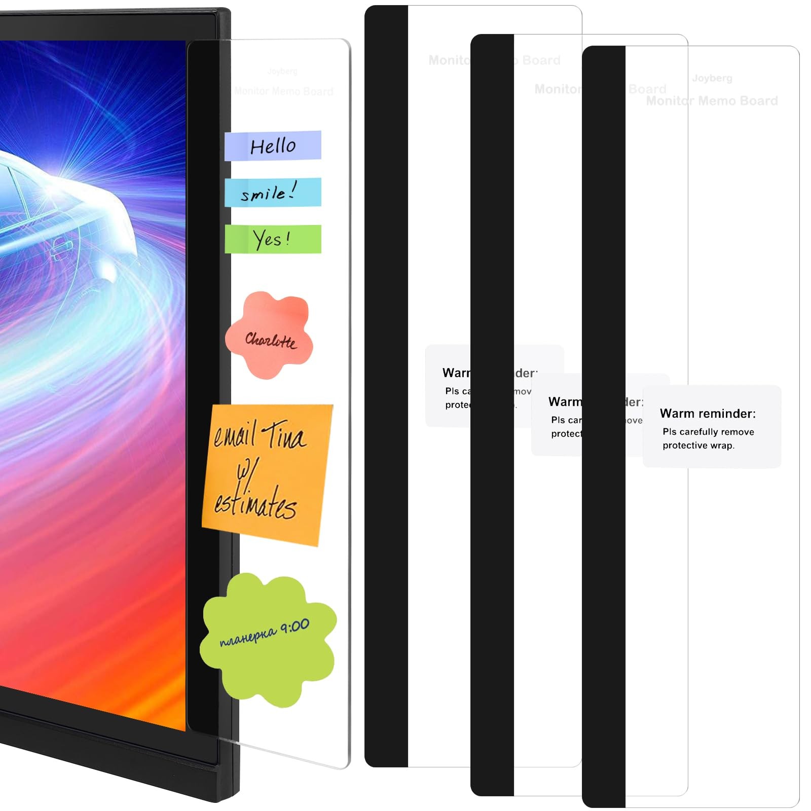 3PCS Monitor Memo Board, Memo Board for Computer Monitor, Monitor Memo Board ...