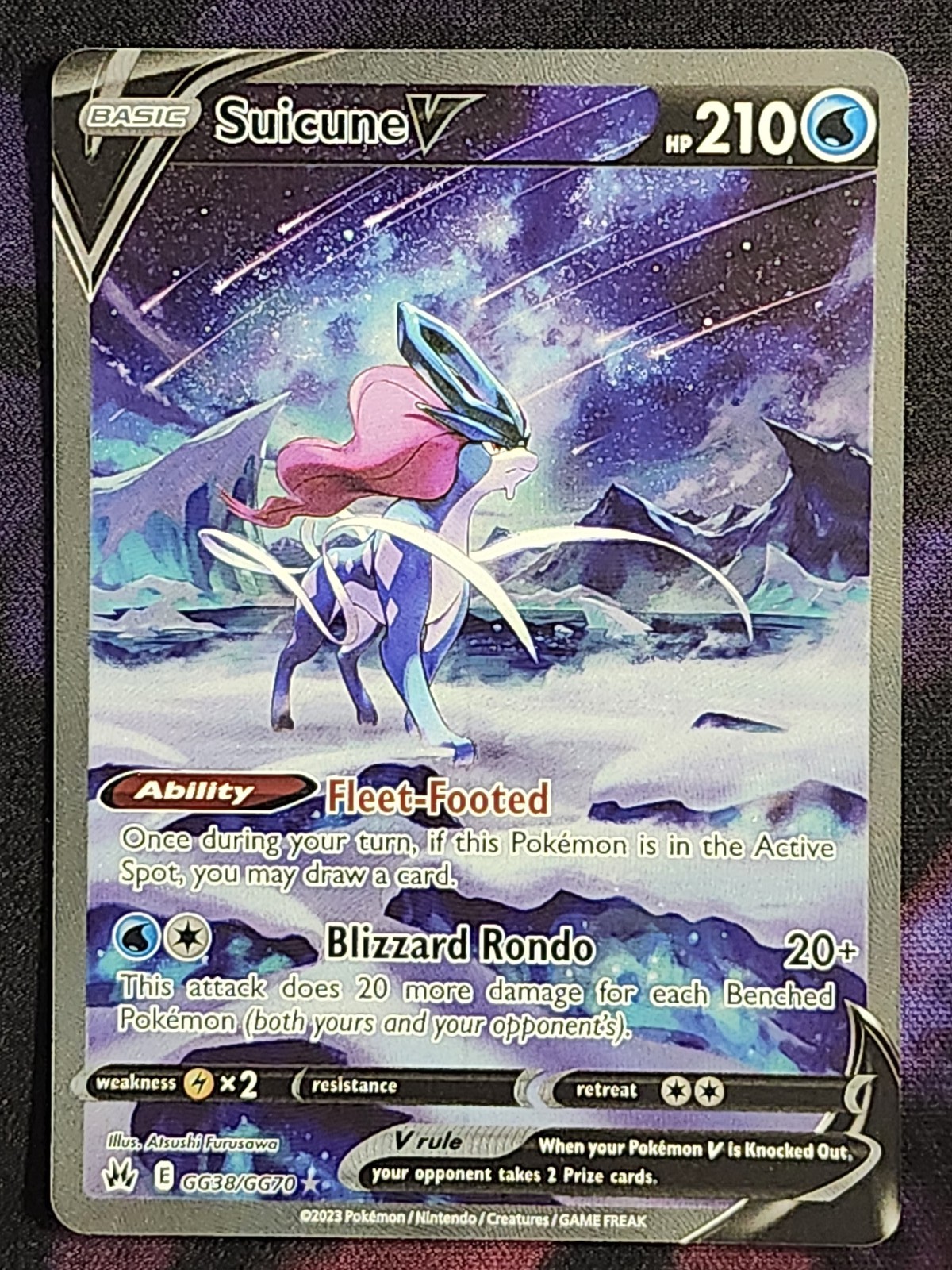 Pokemon Suicune V GG38/GG70 Crown Zenith CRZ