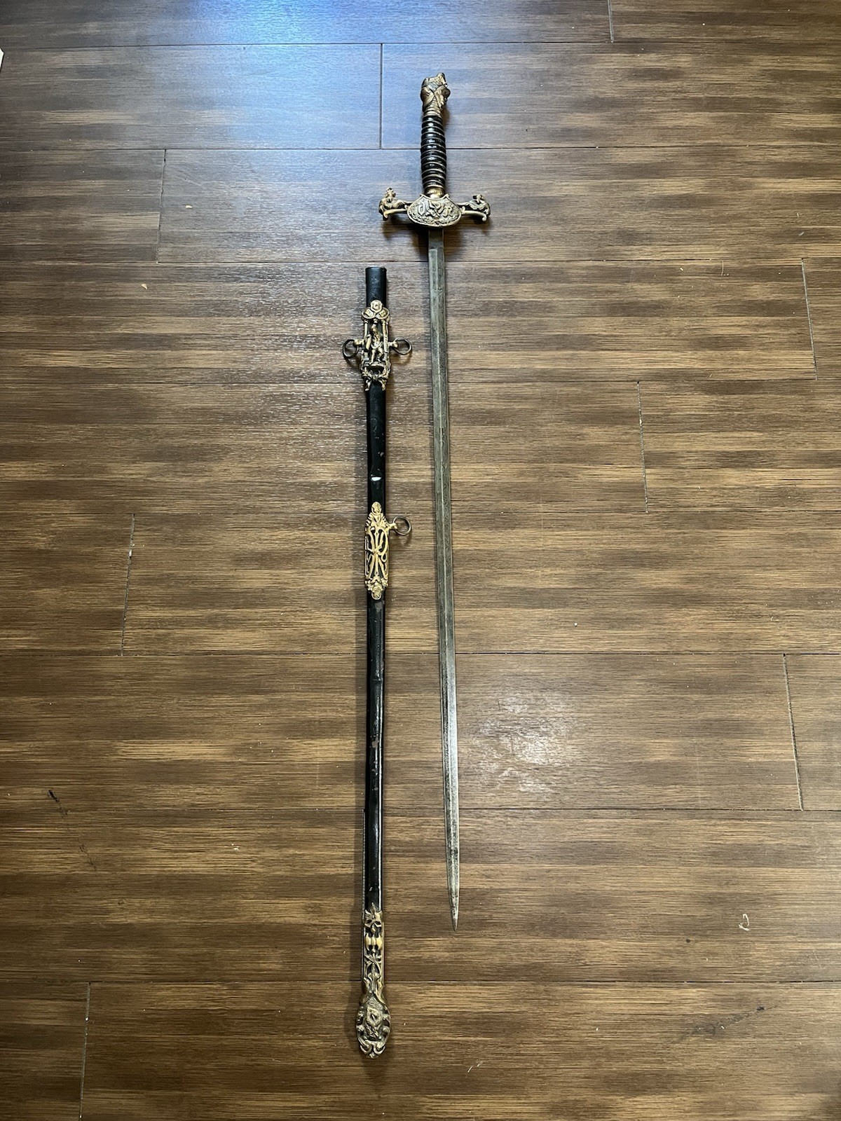 Antique Knights of Pythias UR Ceremonial Sword Scabbard Named J Colomer FCB 37