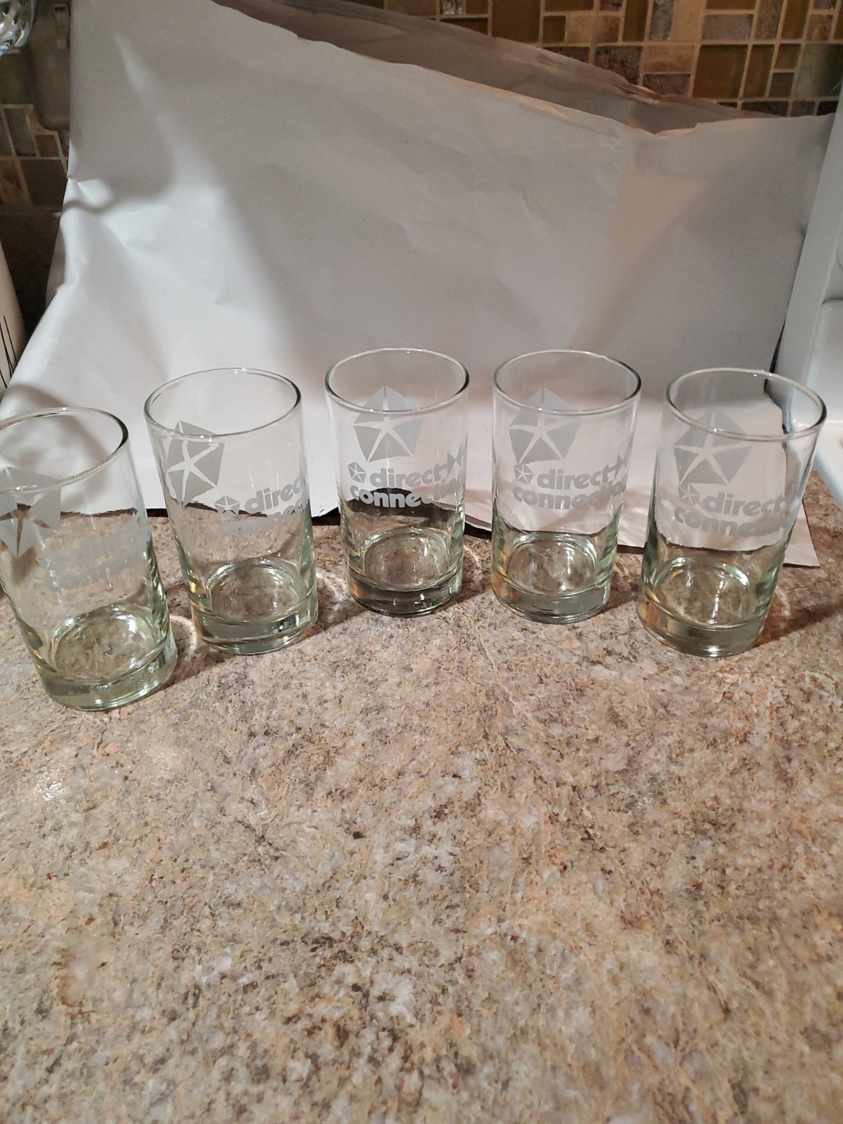 Chrysler Pentastar Logo Direct Connection Mopar Highball Glasses Vintage Set /5