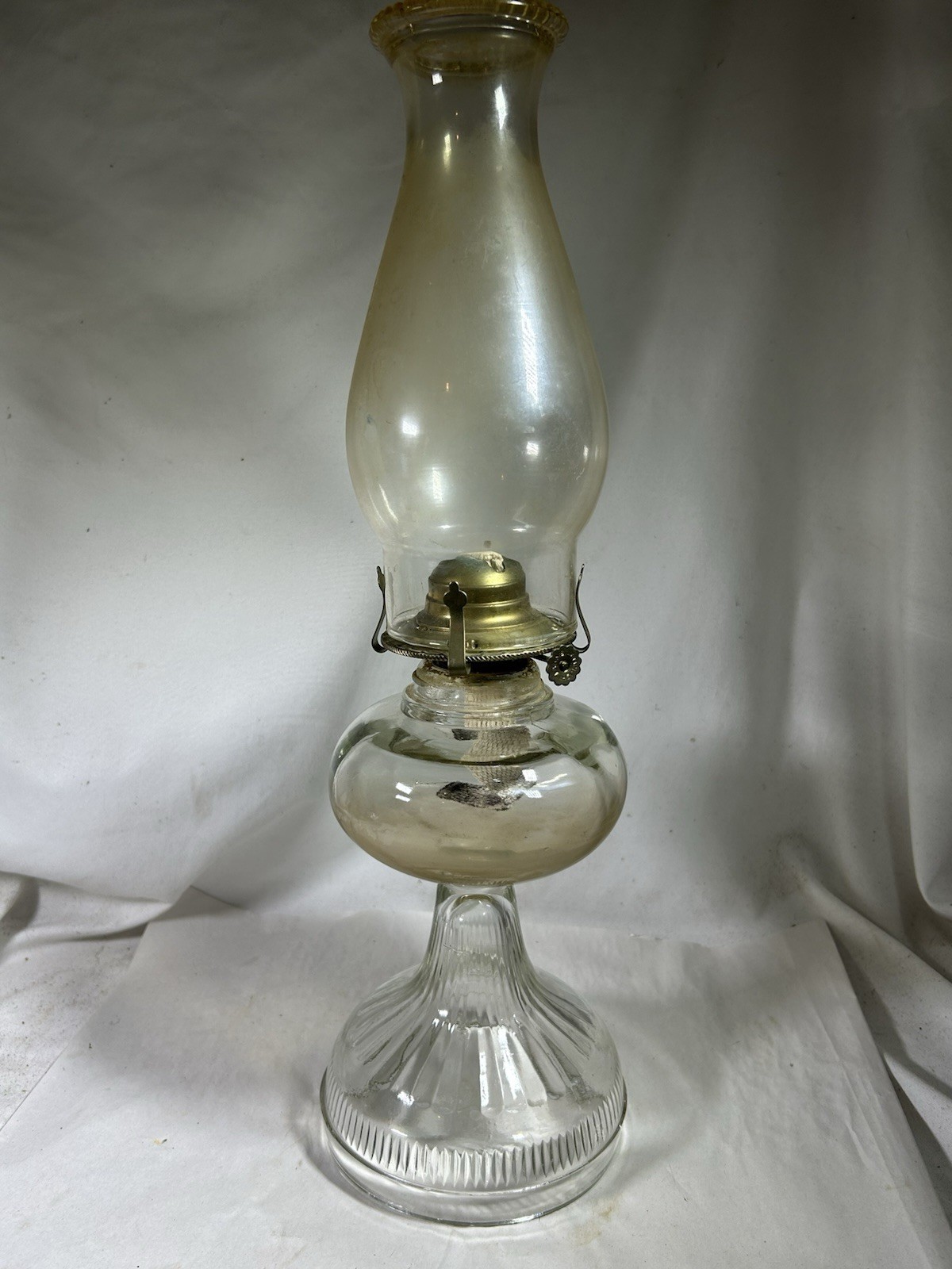 Vintage Oil Lamp Lantern Large Glass Home Decor Antique Complete No Chips